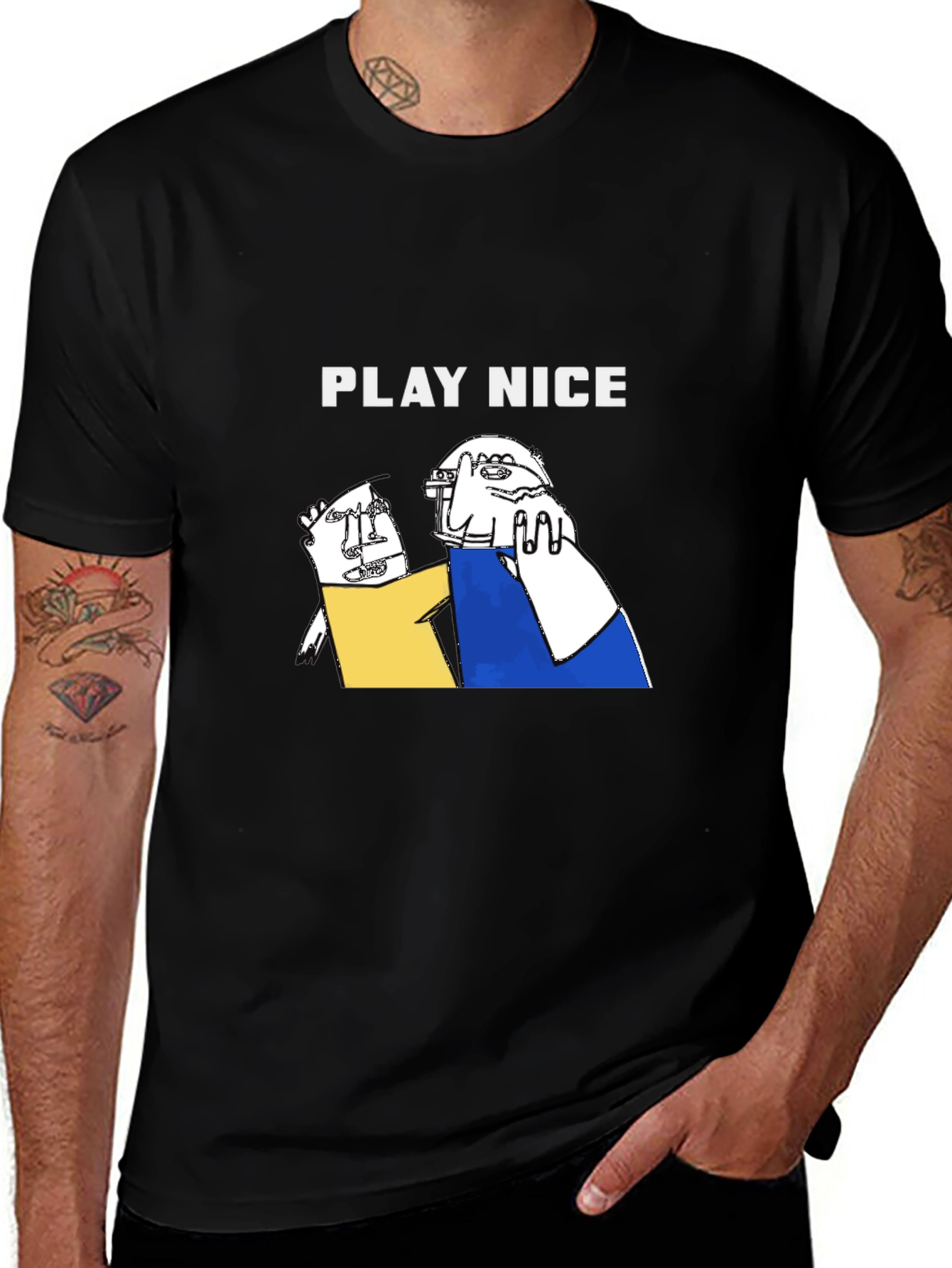Variant 20 of Play Nice Graphic Print Tee - Black