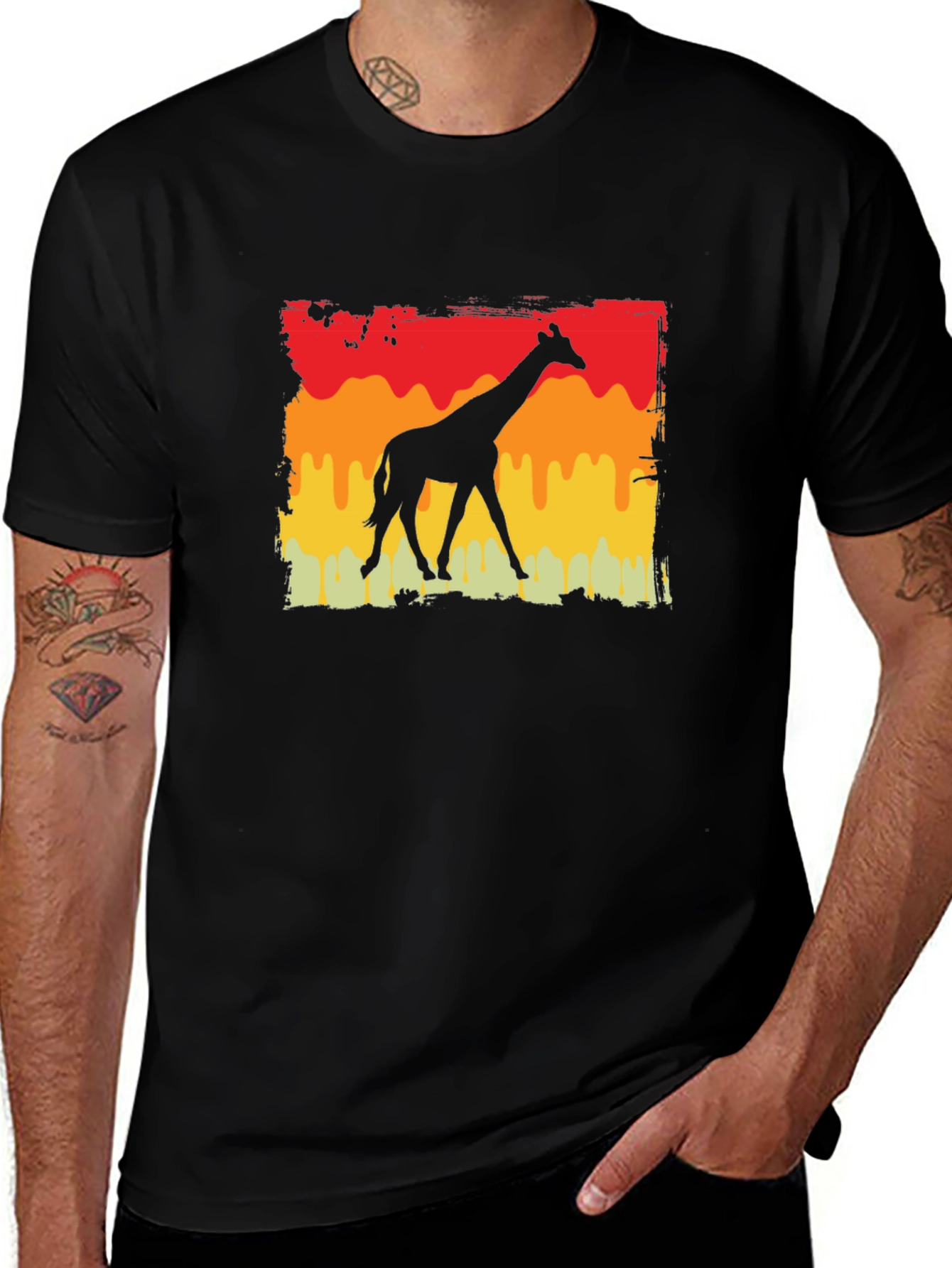 Variant 27 of Giraffe Silhouette Retro T-Shirt