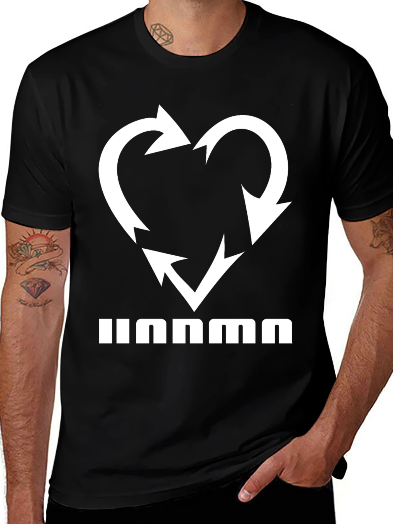 Variant 18 of Heart Recycle Arrows Black Tee