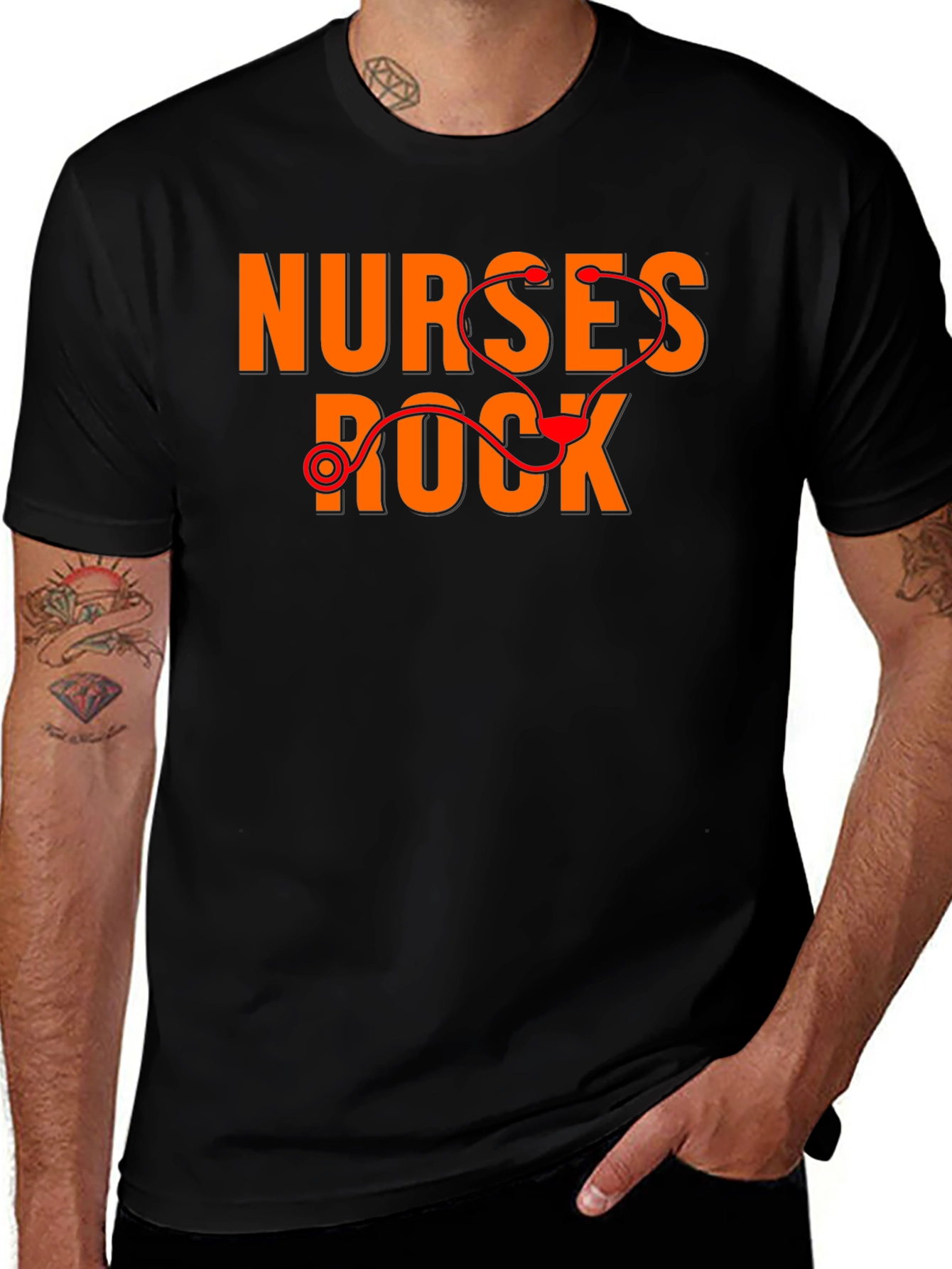 Variant 12 of Nurses Rock T-Shirt - Medical Stethoscope Graphic Tee