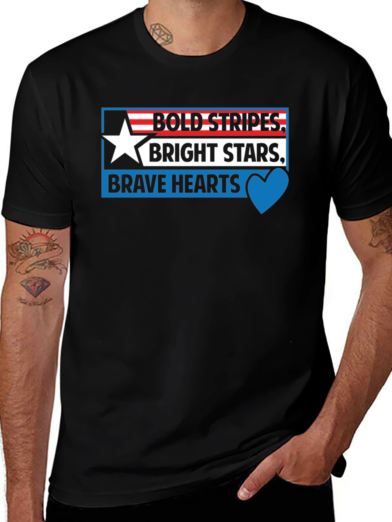 Variant 18 of Bold Stripes Bright Stars Patriotic T-Shirt