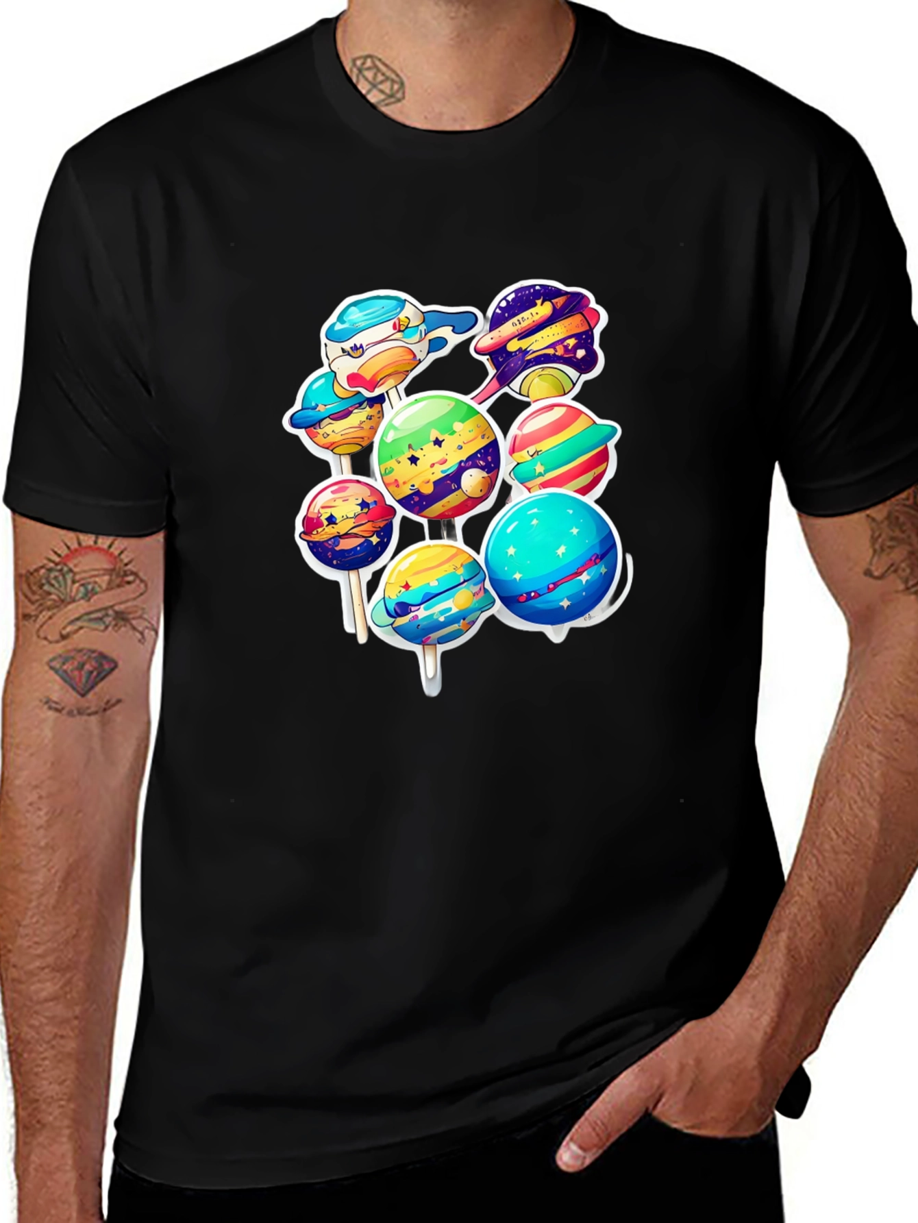 Variant 20 of Colorful Planet Lollipops Graphic Tee