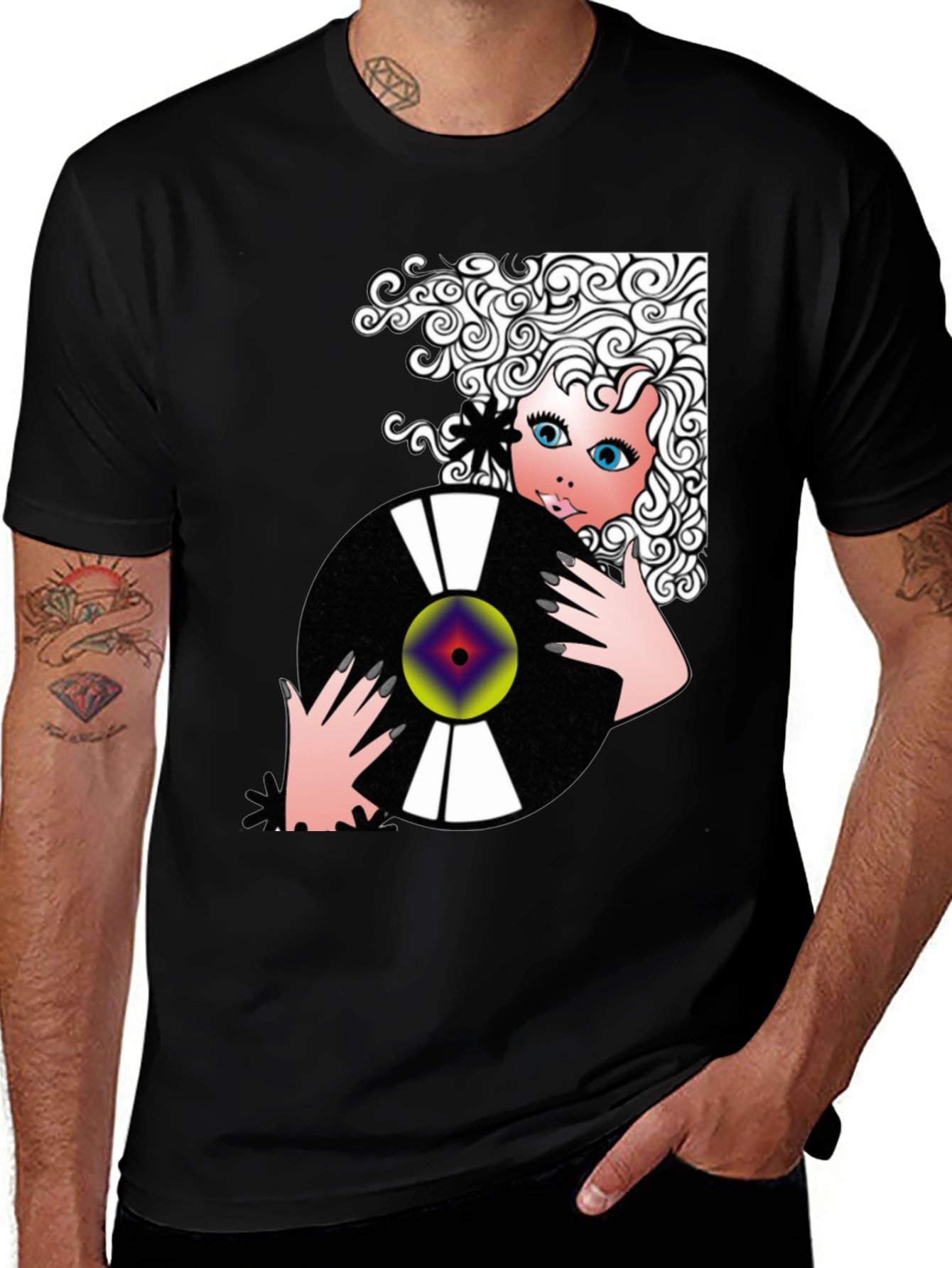 Variant 8 of Retro Record Girl Graphic T-Shirt