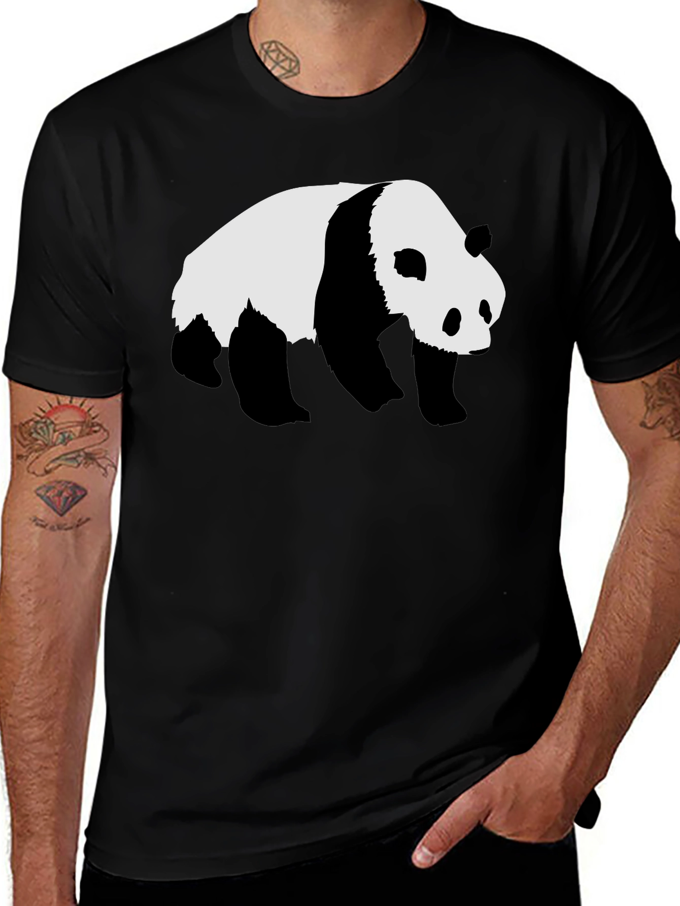 Variant 14 of Panda Graphic Tee - Black Cotton T-Shirt