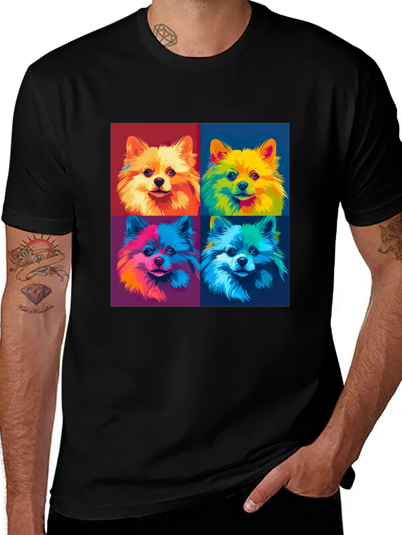 Variant 6 of Pop Art Pomeranian Dog Graphic T-Shirt