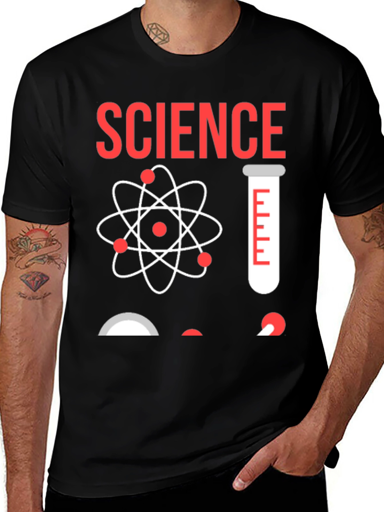 Variant 24 of Science T-Shirt - Atom & Test Tube Design
