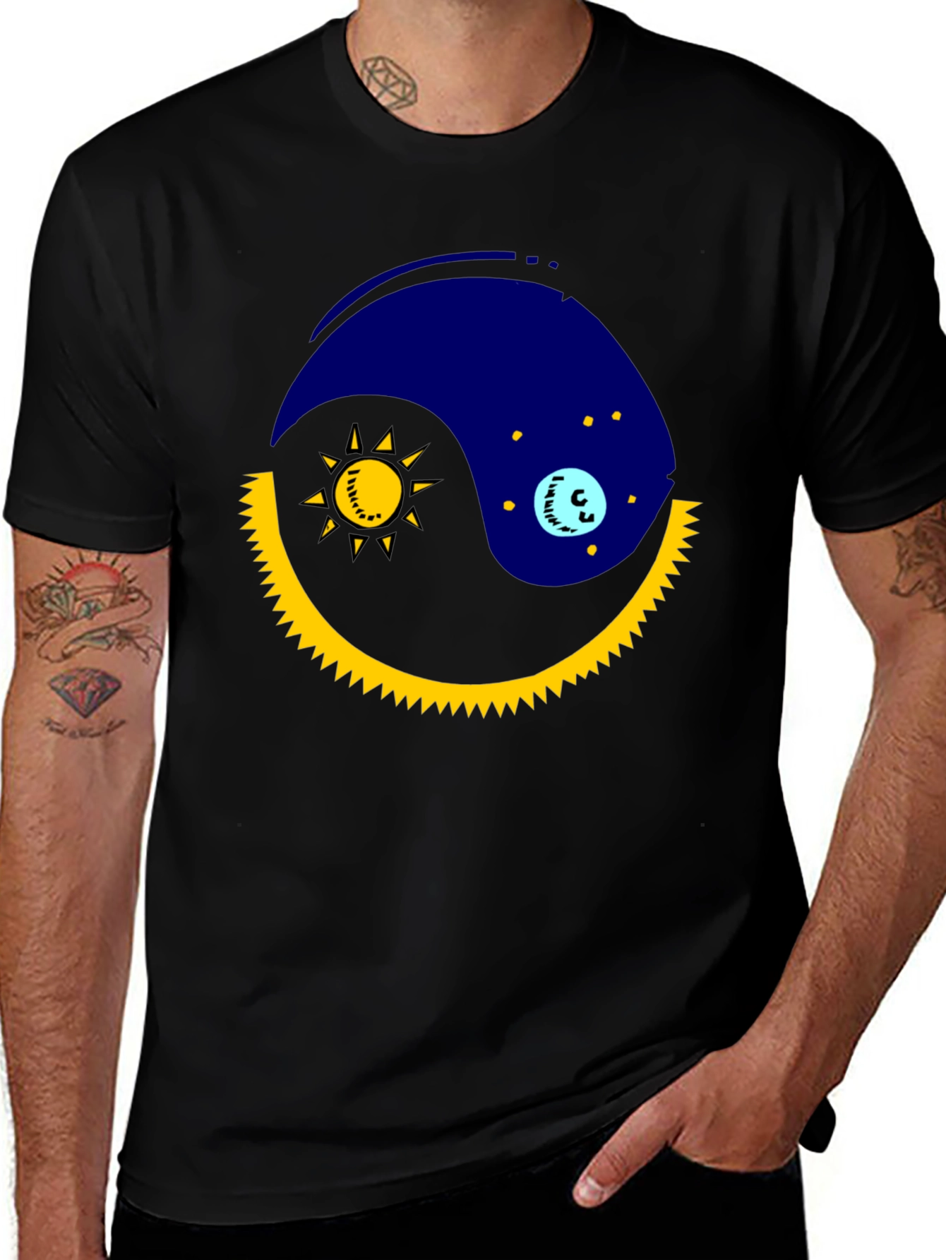 Variant 22 of Yin Yang Sun & Moon Graphic T-Shirt