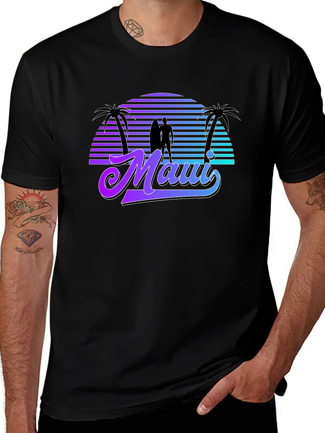 Retro Maui Graphic T-Shirt - Surf & Sun Design