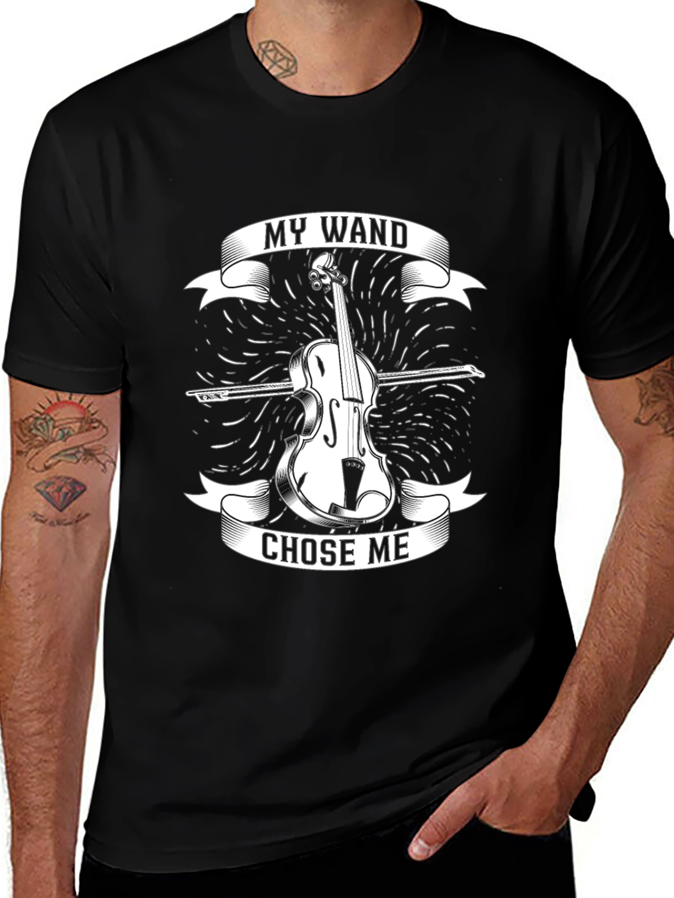 Variant 5 of My Wand Chose Me Violin T-Shirt