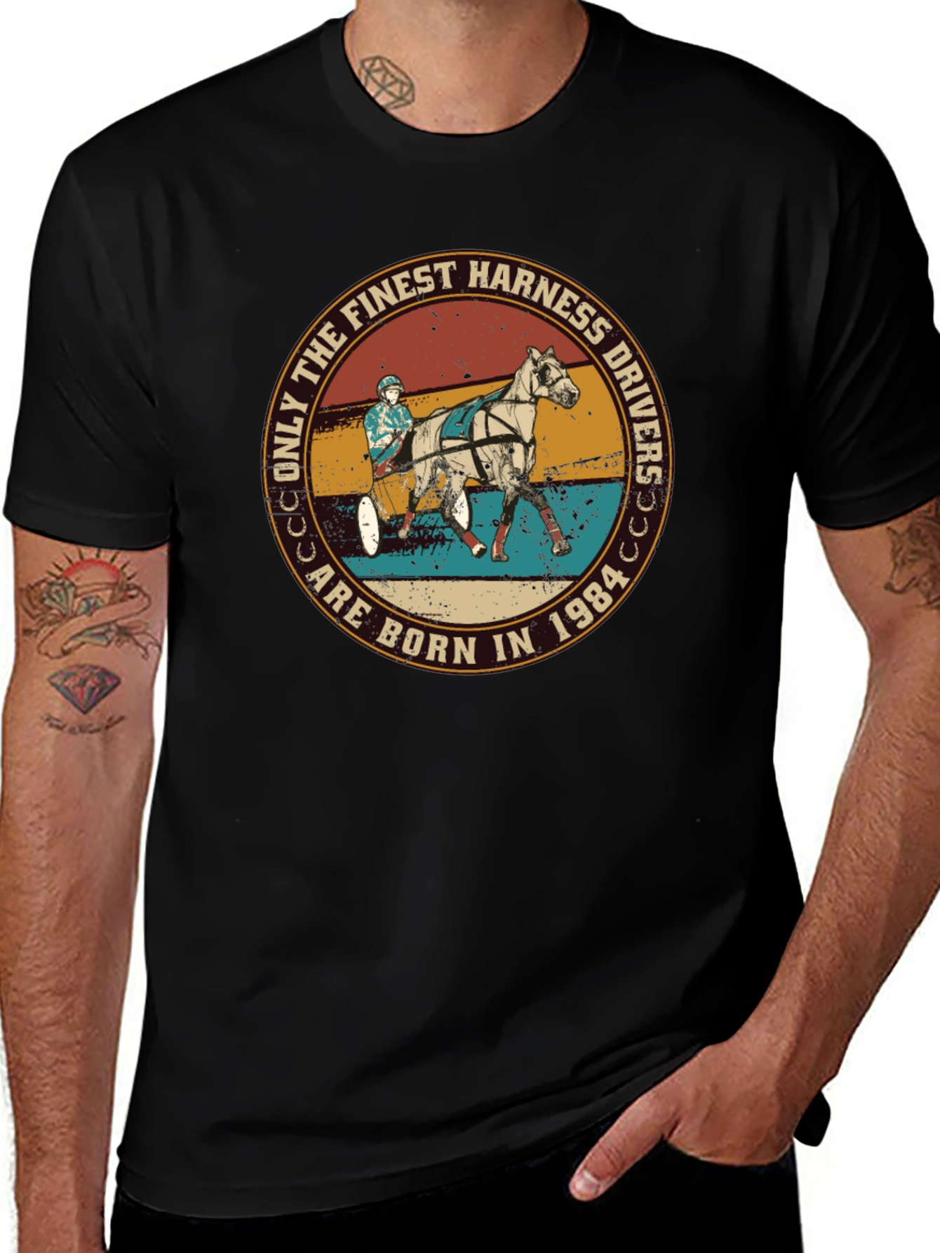 Finest Harness Drivers Born in 1984 Black Tee
