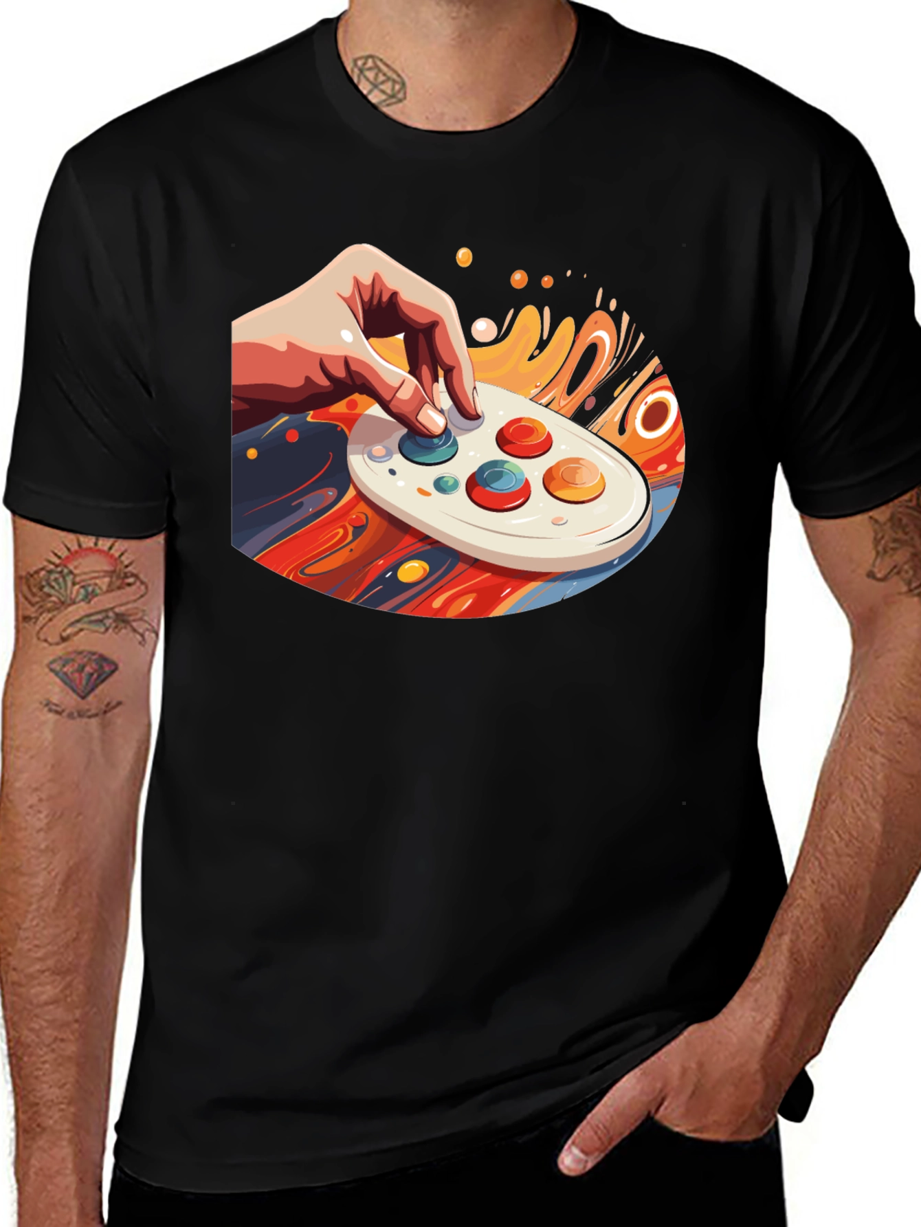 Variant 30 of Retro Gaming Tee - Hand on Controller