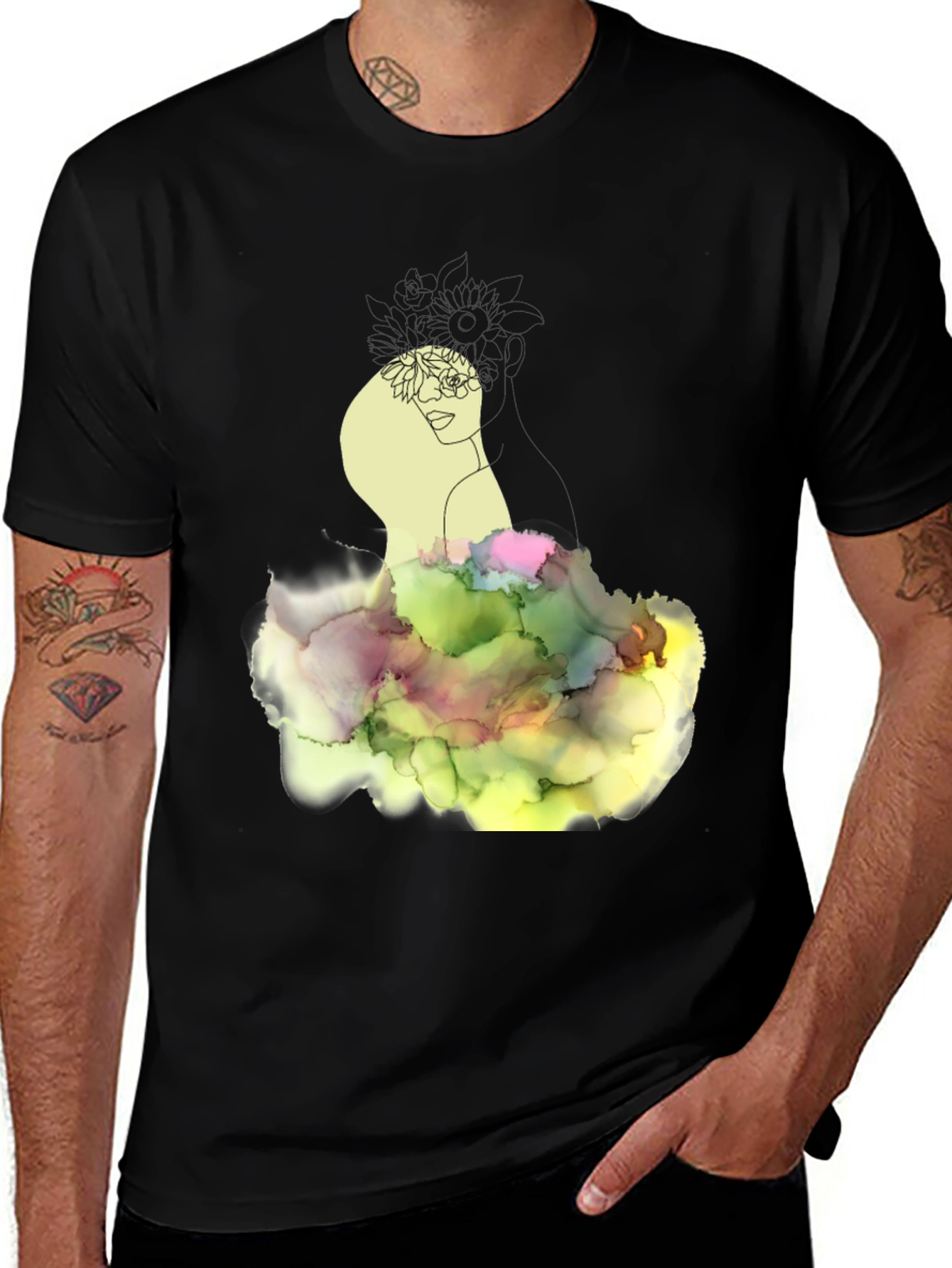 Variant 27 of Floral Woman Graphic T-Shirt - Artsy Tee