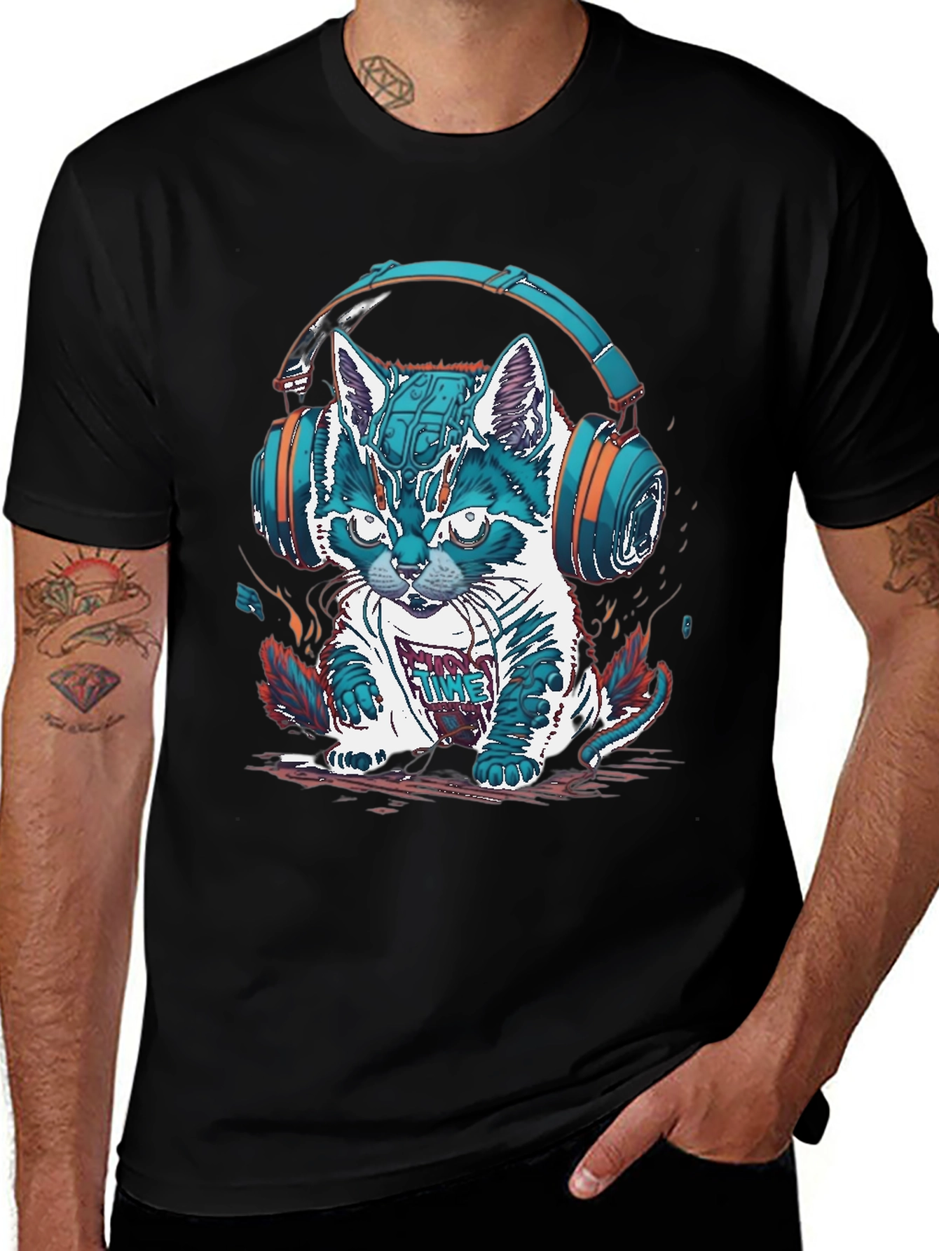 Variant 25 of DJ Cat T-Shirt - Music Lover Tee