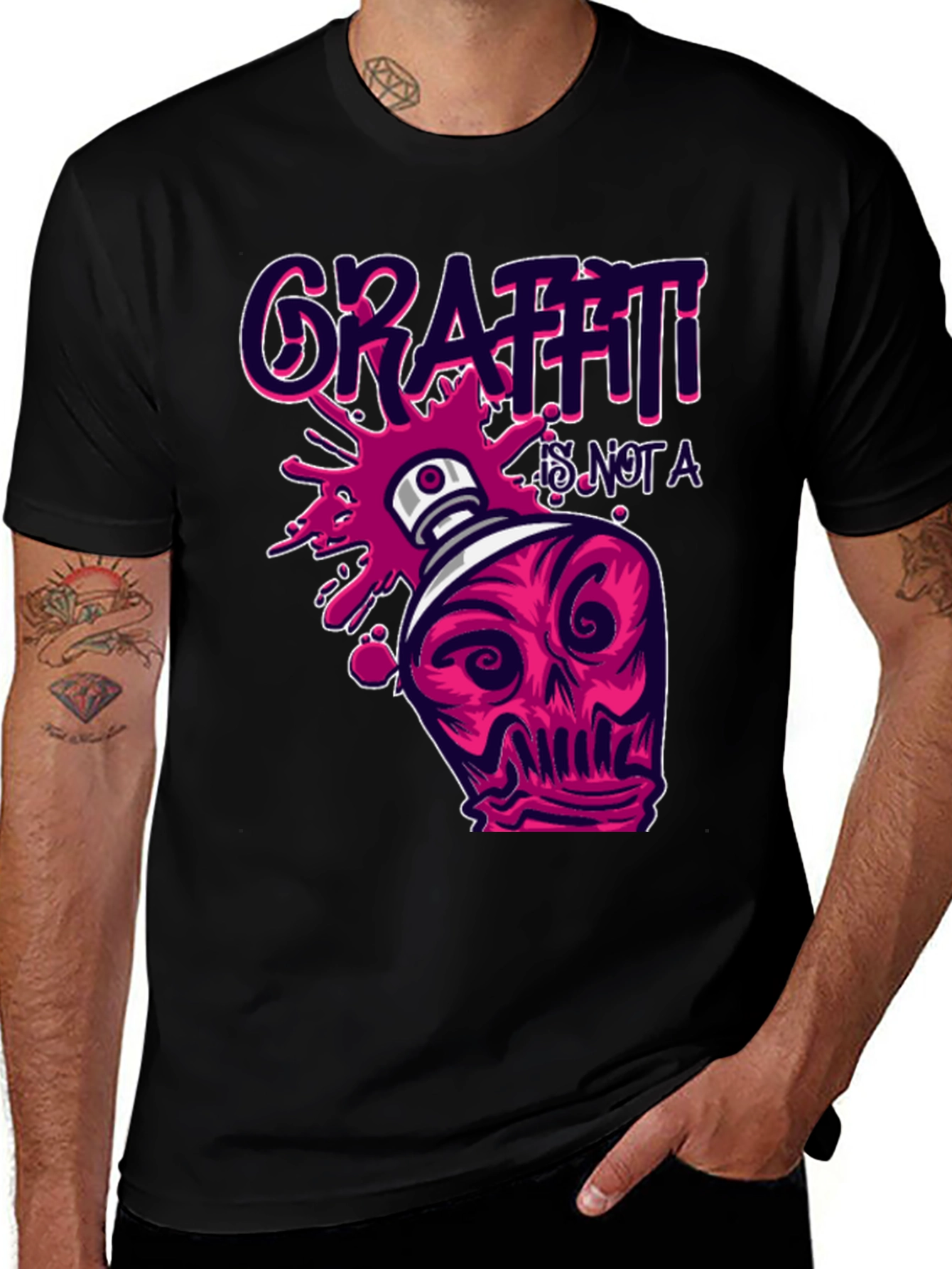 Graffiti Skull T-Shirt - Unique Artistic Design