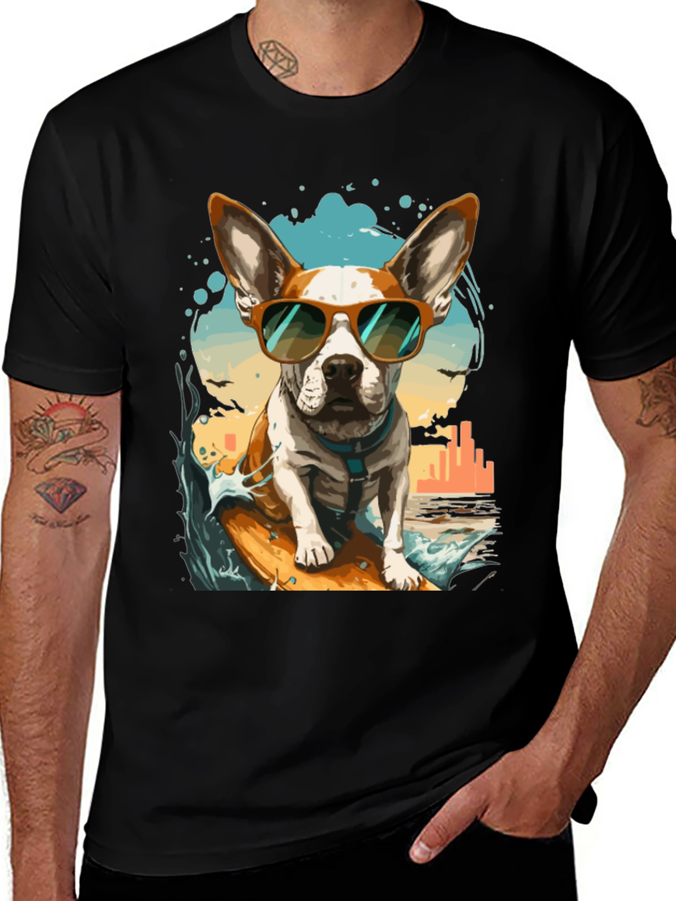 Variant 29 of Surfing Dog Graphic Tee