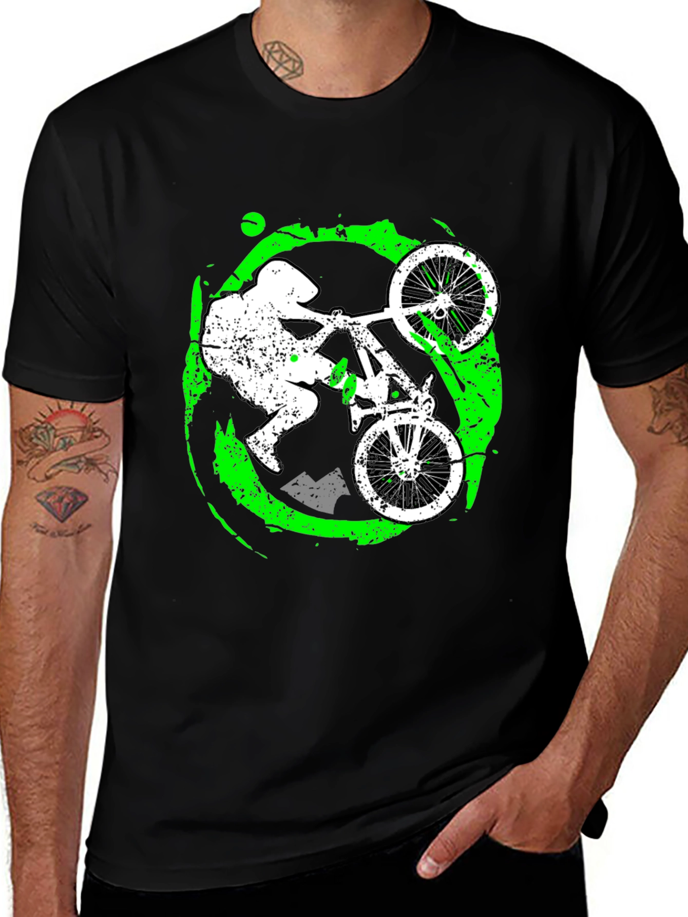 Variant 22 of Mountain Biker Graphic T-Shirt - Black