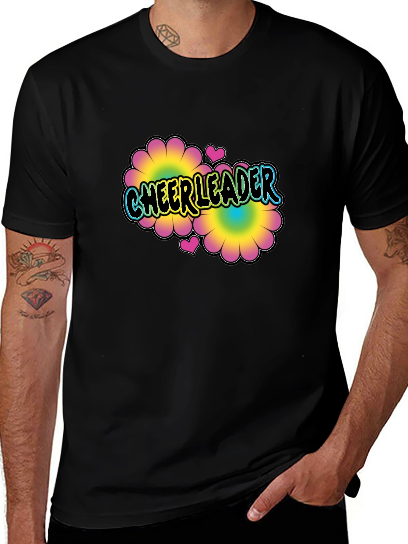 Variant 16 of Cheerleader Flower Power T-Shirt Black