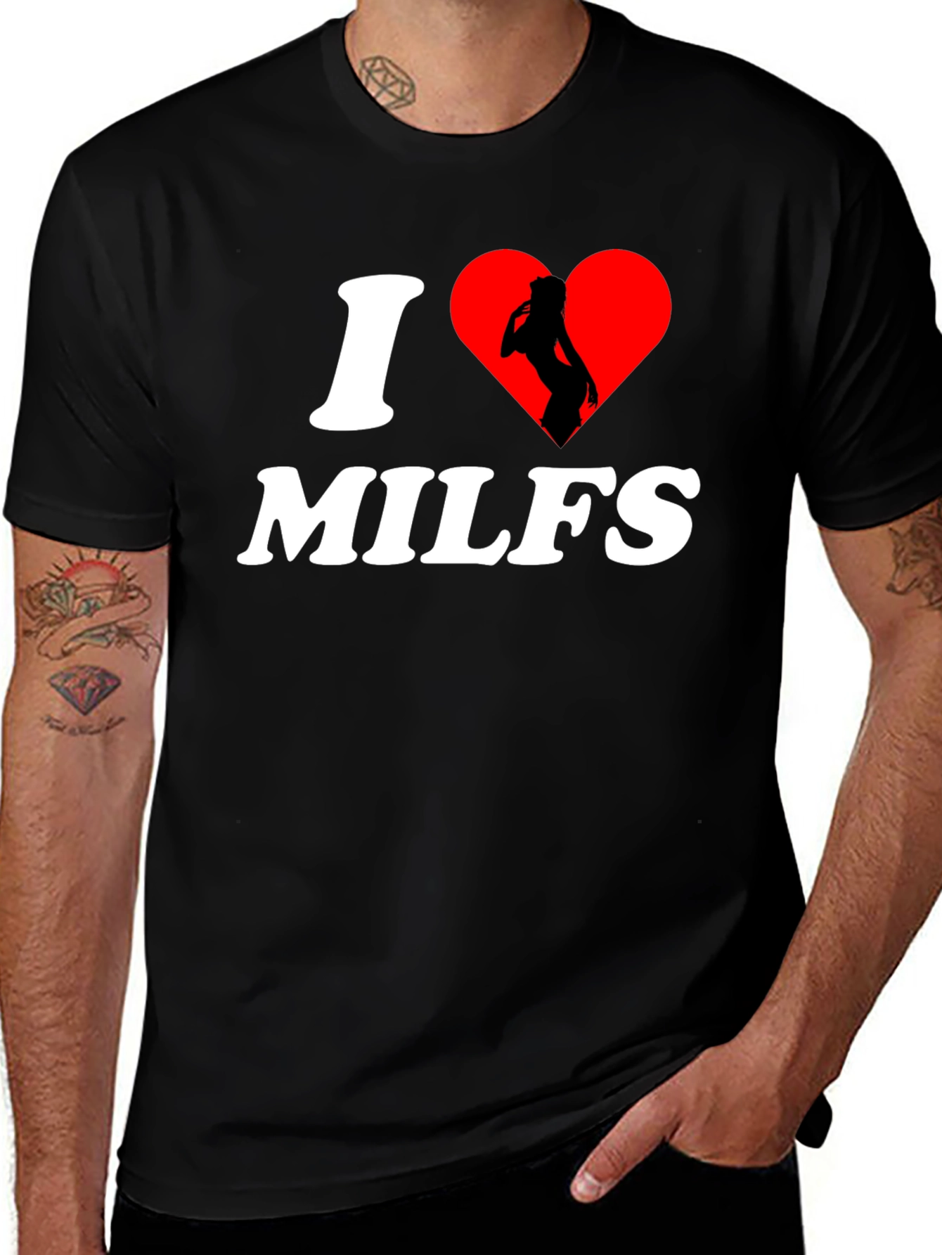 Variant 16 of I Heart MILFs Graphic T-Shirt - Adult Humor Tee