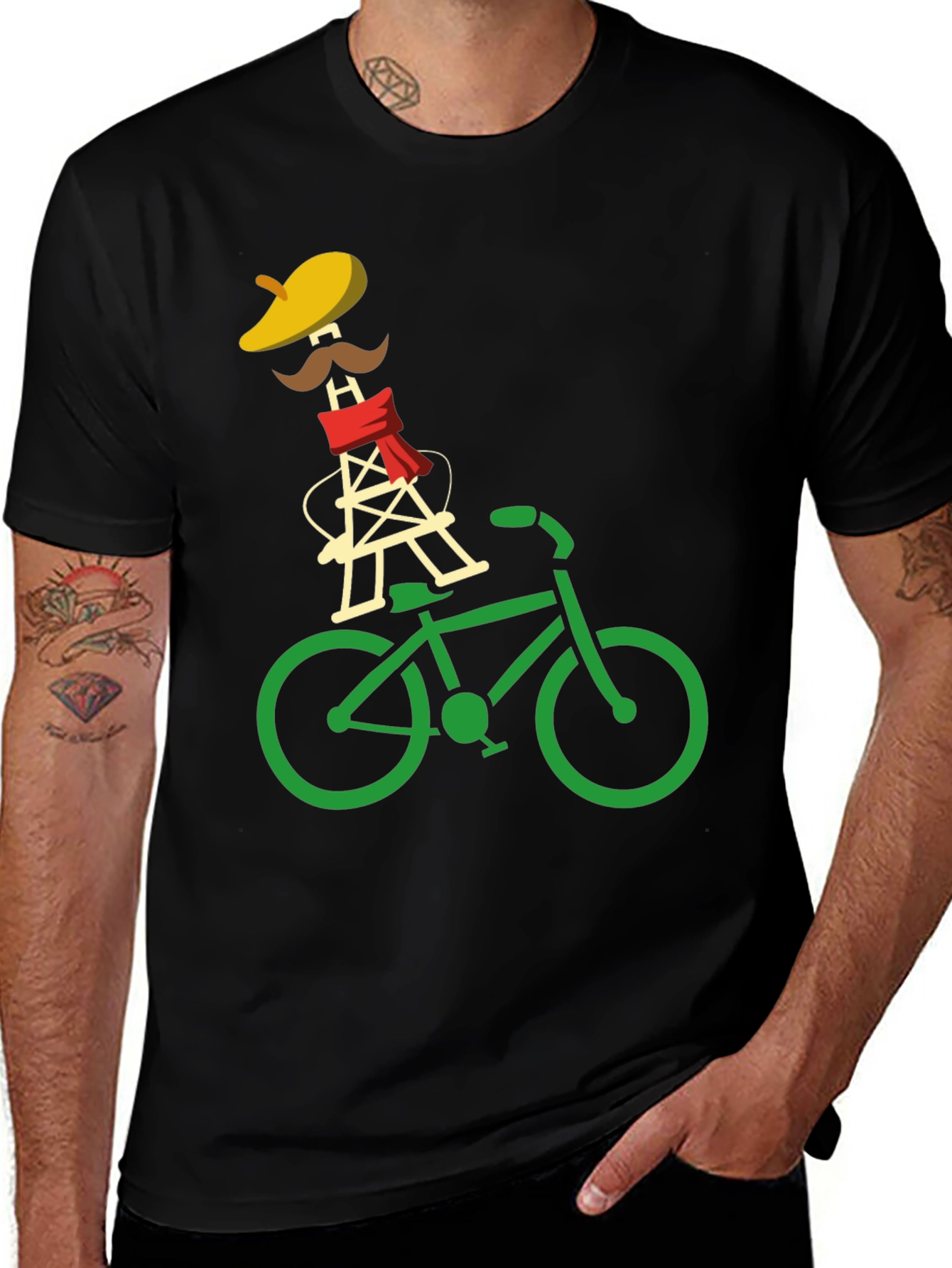 Variant 28 of Eiffel Tower Bike Ride Graphic Tee