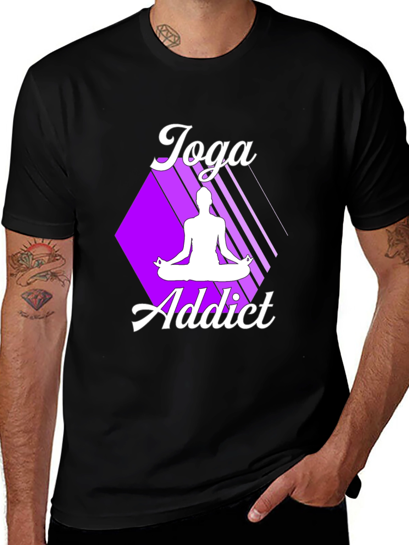 Variant 17 of Yoga Addict Graphic Tee - Black T-Shirt