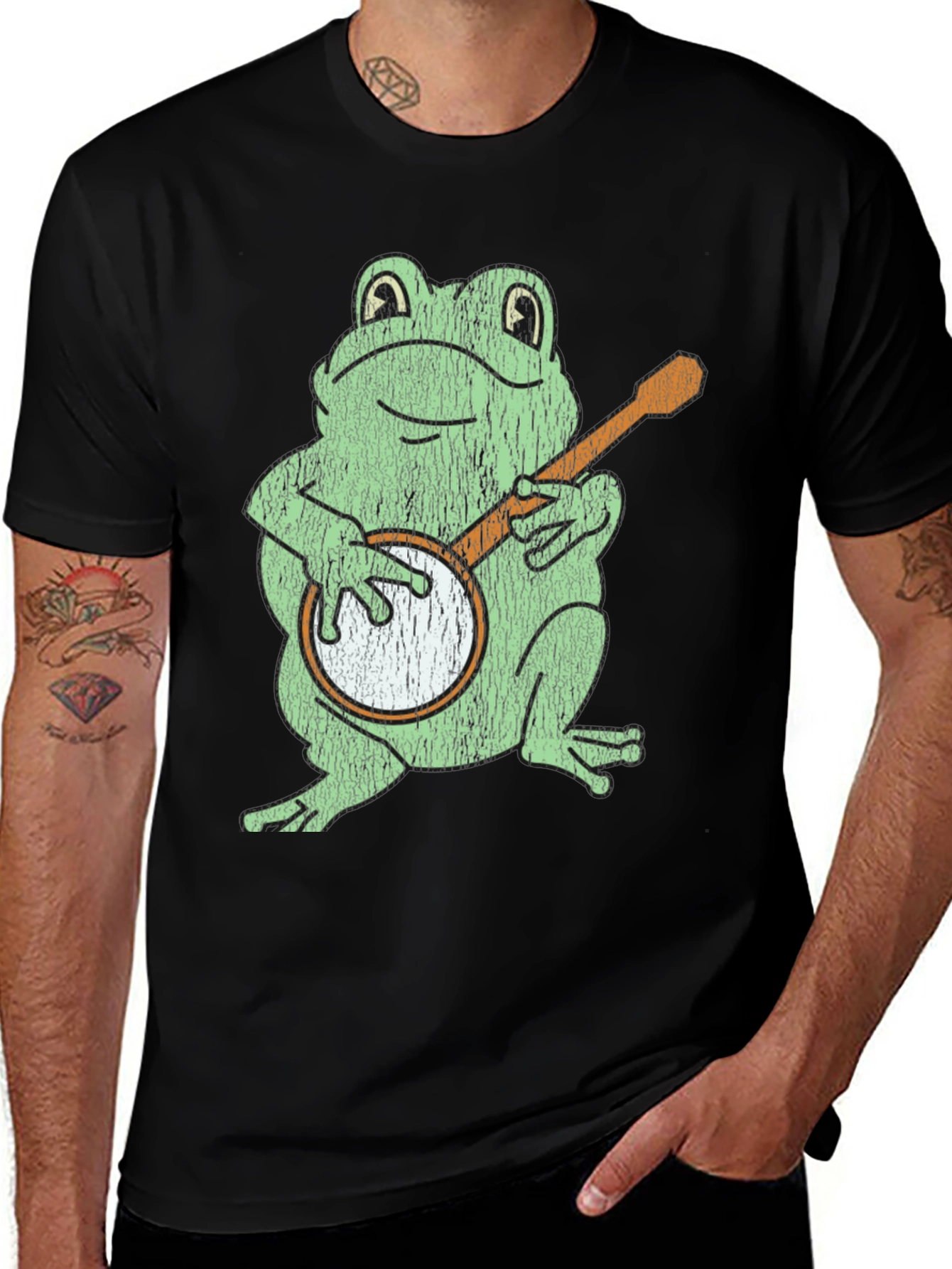 Variant 4 of Frog Playing Banjo Graphic T-Shirt
