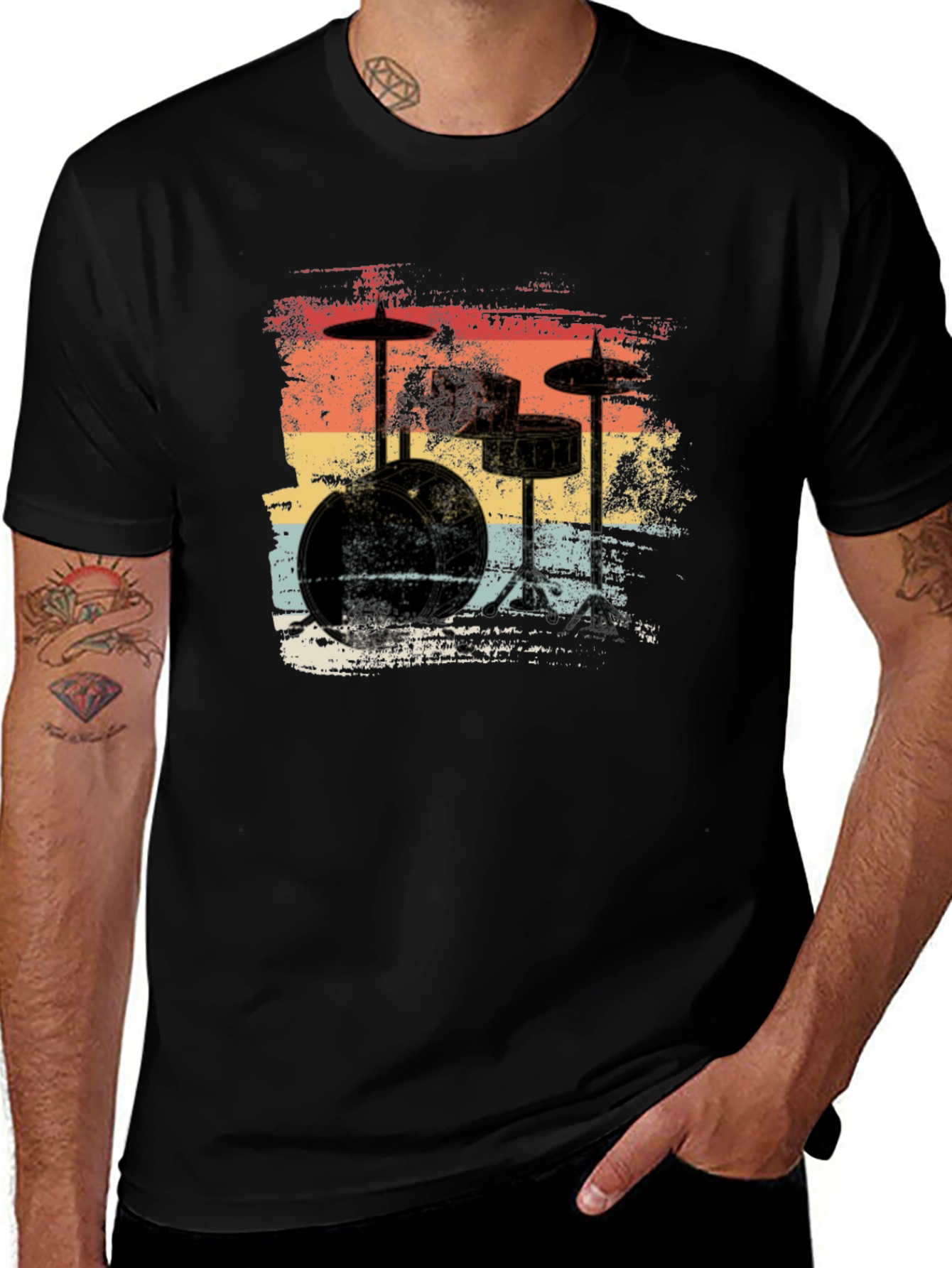 Variant 24 of Retro Drum Set T-Shirt - Vintage Style Music Tee