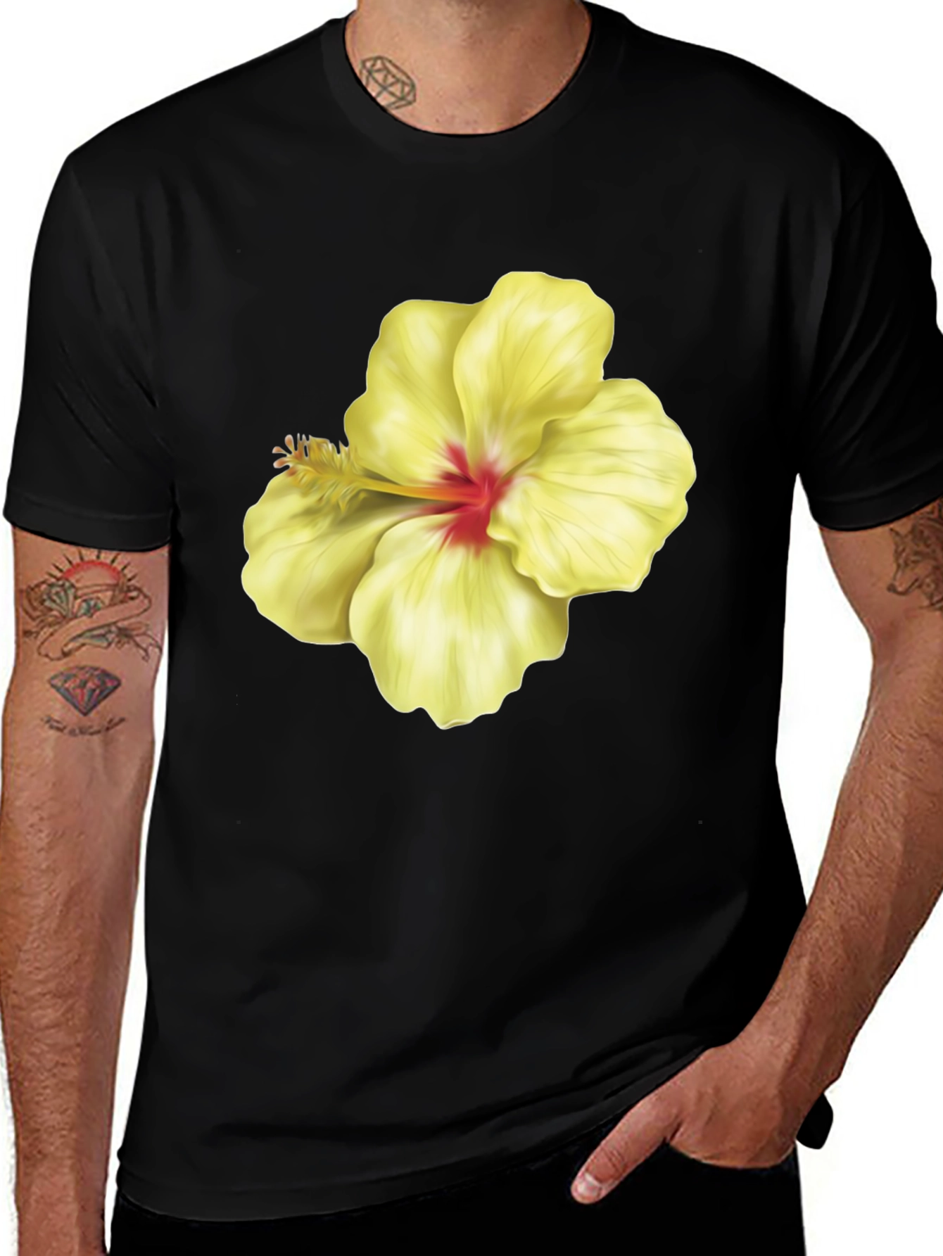 Hibiscus Flower Graphic Tee - Tropical Vibes