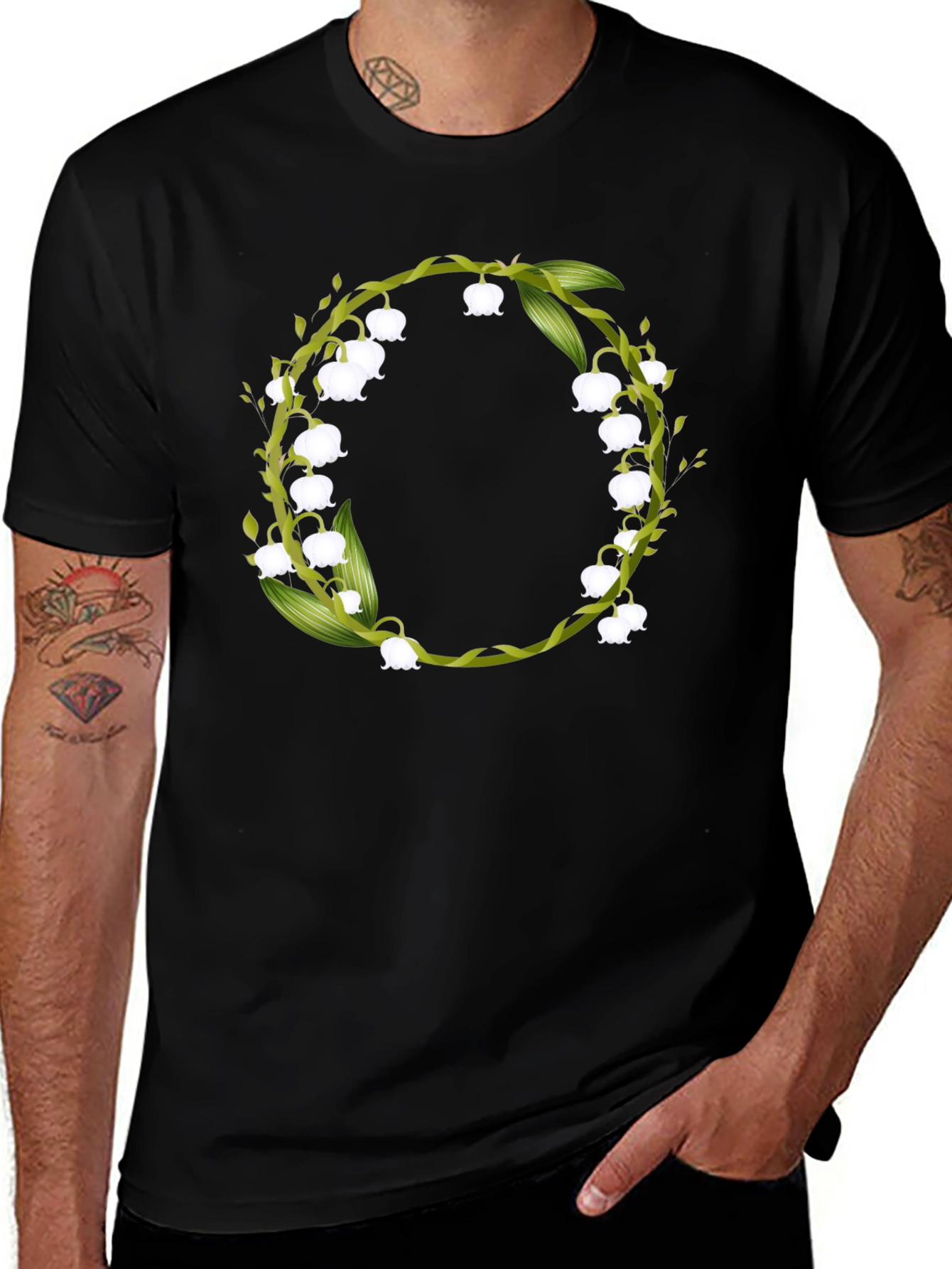 Variant 16 of Lily of the Valley Wreath Graphic Tee