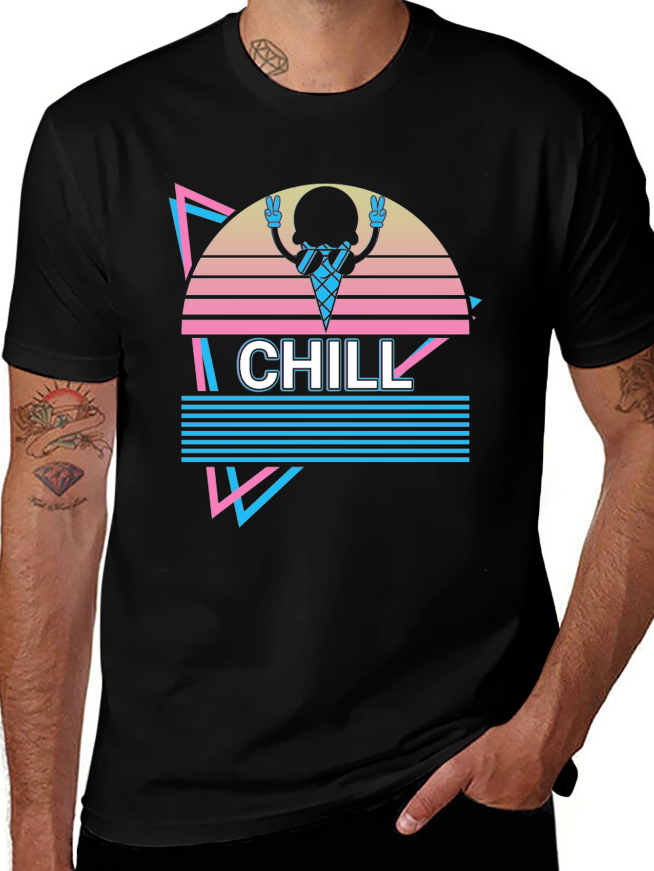 Variant 26 of Chill Ice Cream Retro T-Shirt - Cool Graphic Tee