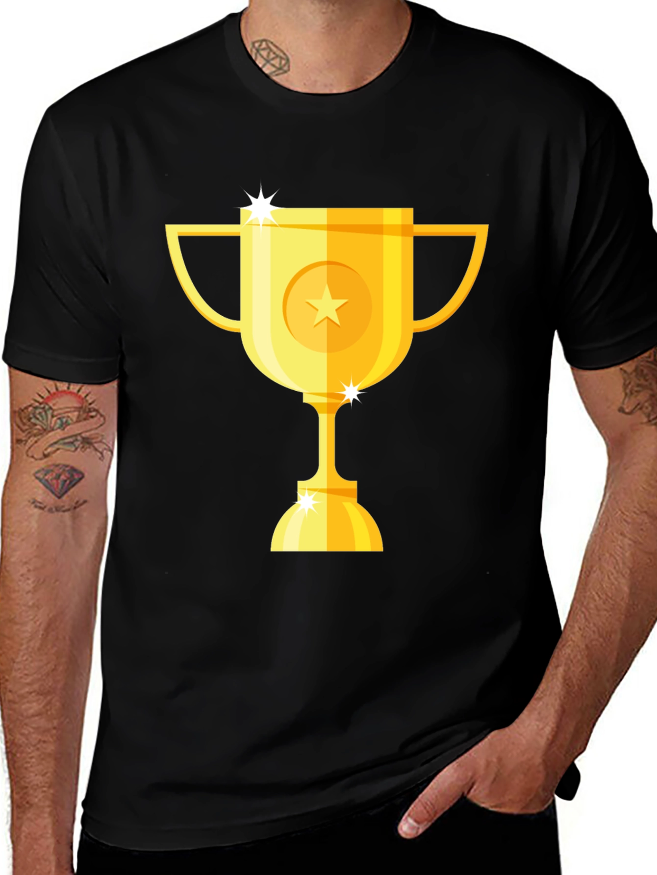 Variant 29 of Gold Trophy Graphic Black T-Shirt