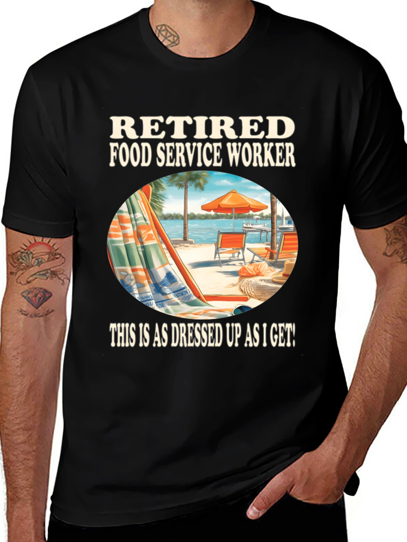 Variant 19 of Retired Food Service Worker Graphic Tee