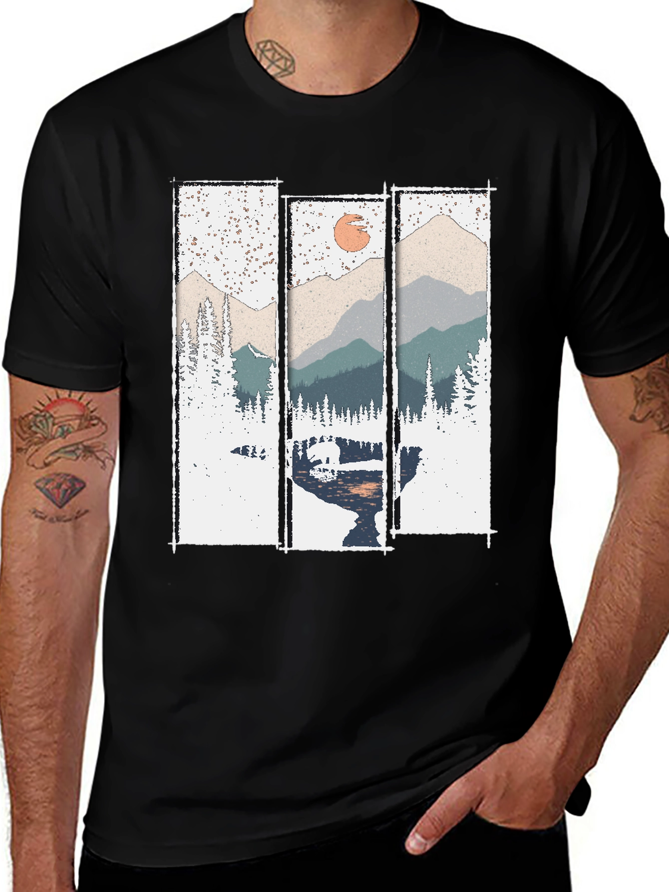 Variant 11 of Mountain Scenery T-Shirt - Nature Print Tee