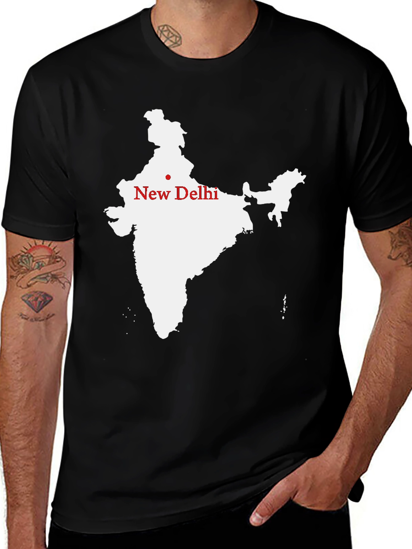 India Map T-Shirt - New Delhi Graphic Tee
