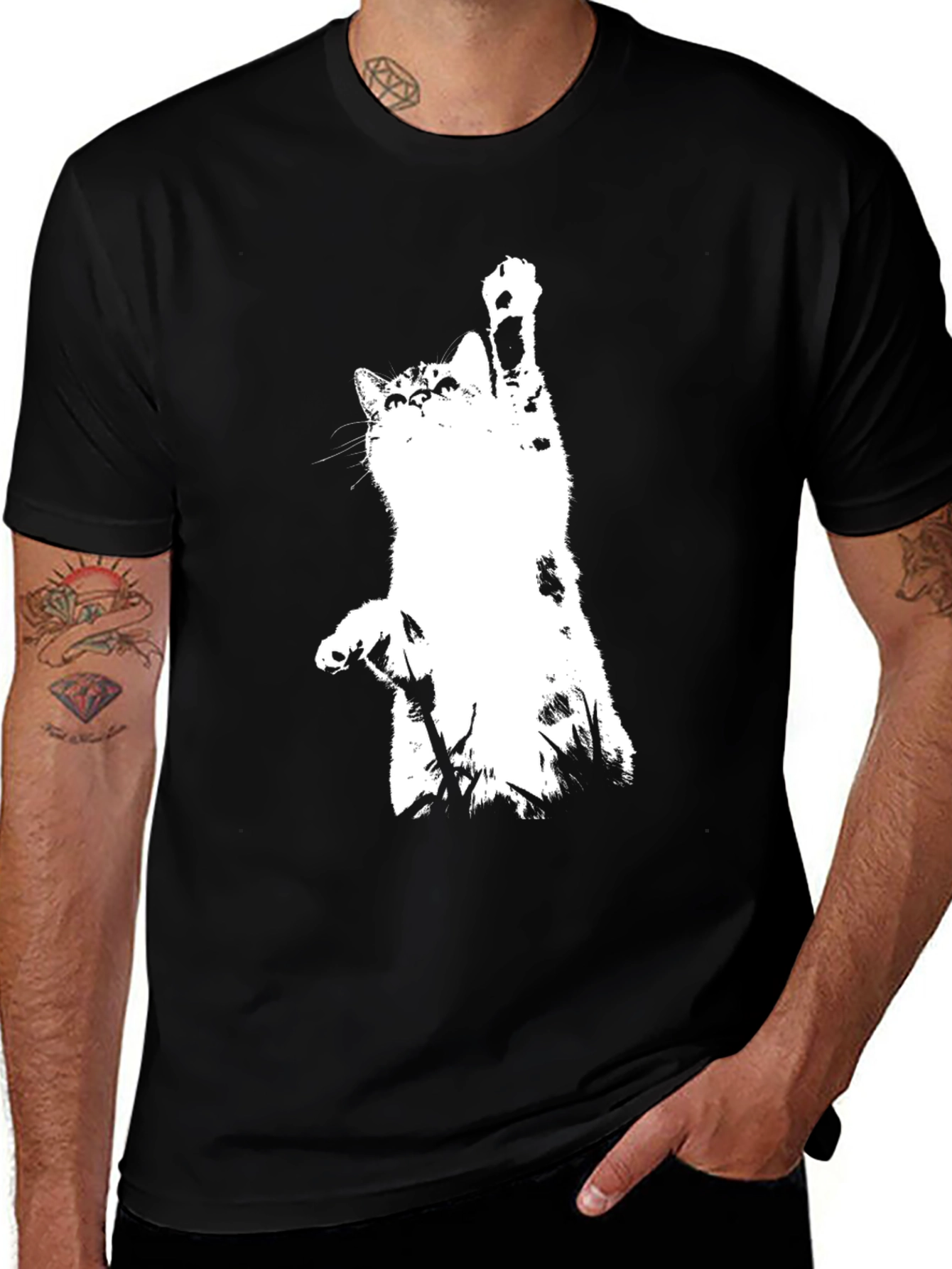 Variant 11 of Cool Cat Graphic Tee - Black