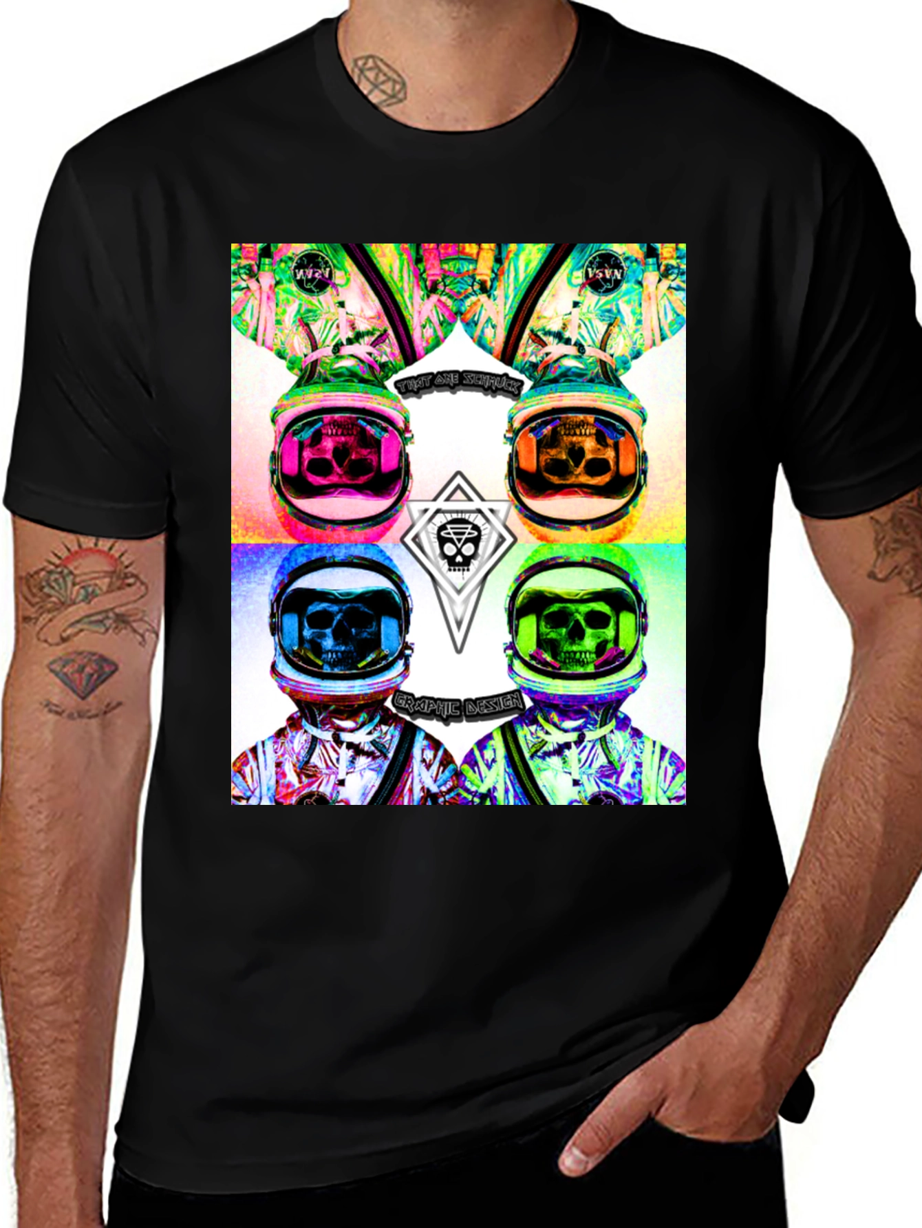 Variant 6 of Skull Astronaut Graphic Print T-Shirt