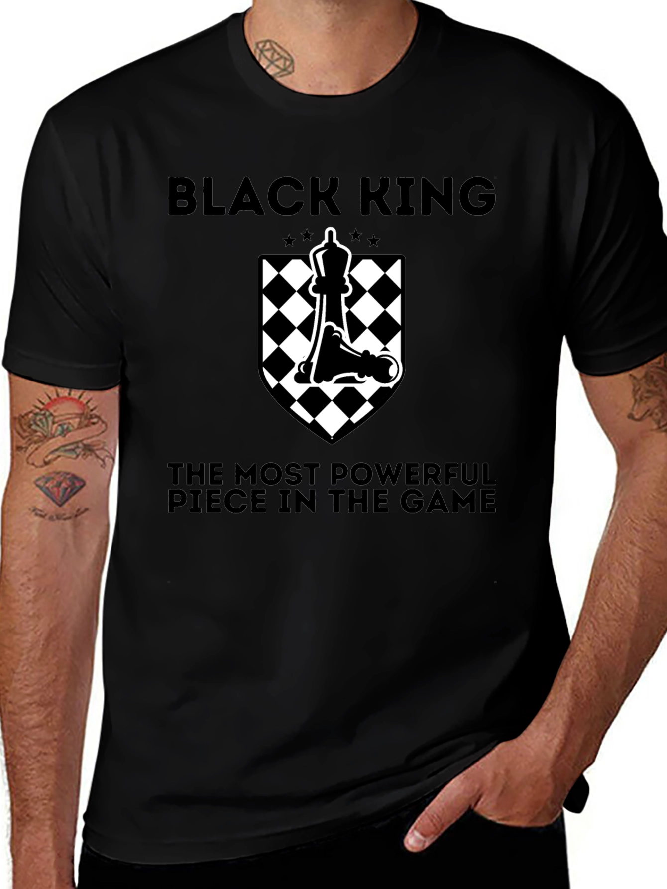 Variant 30 of Black King Chess Piece Graphic T-Shirt