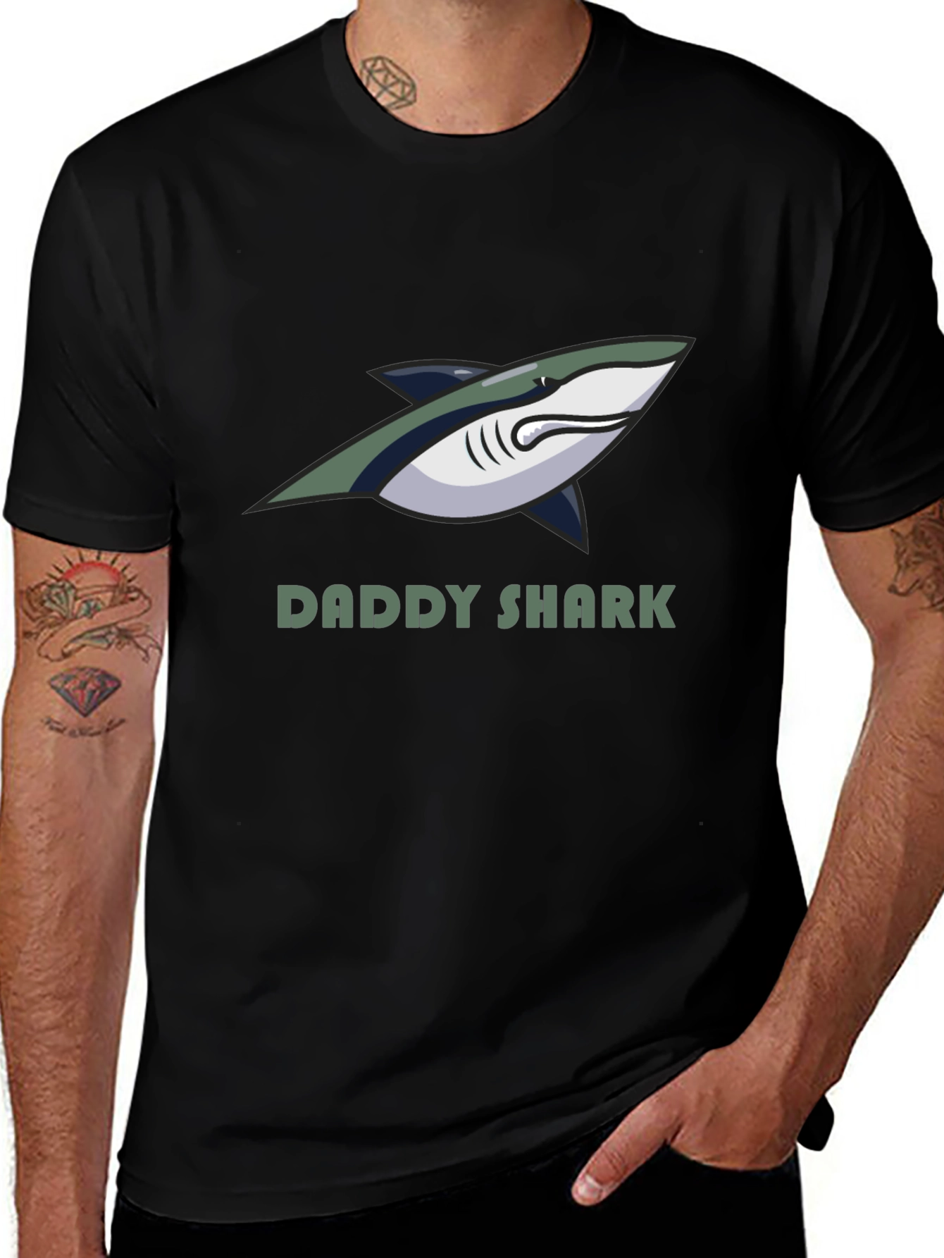 Variant 7 of Daddy Shark Graphic Tee - Fun Family Shirt