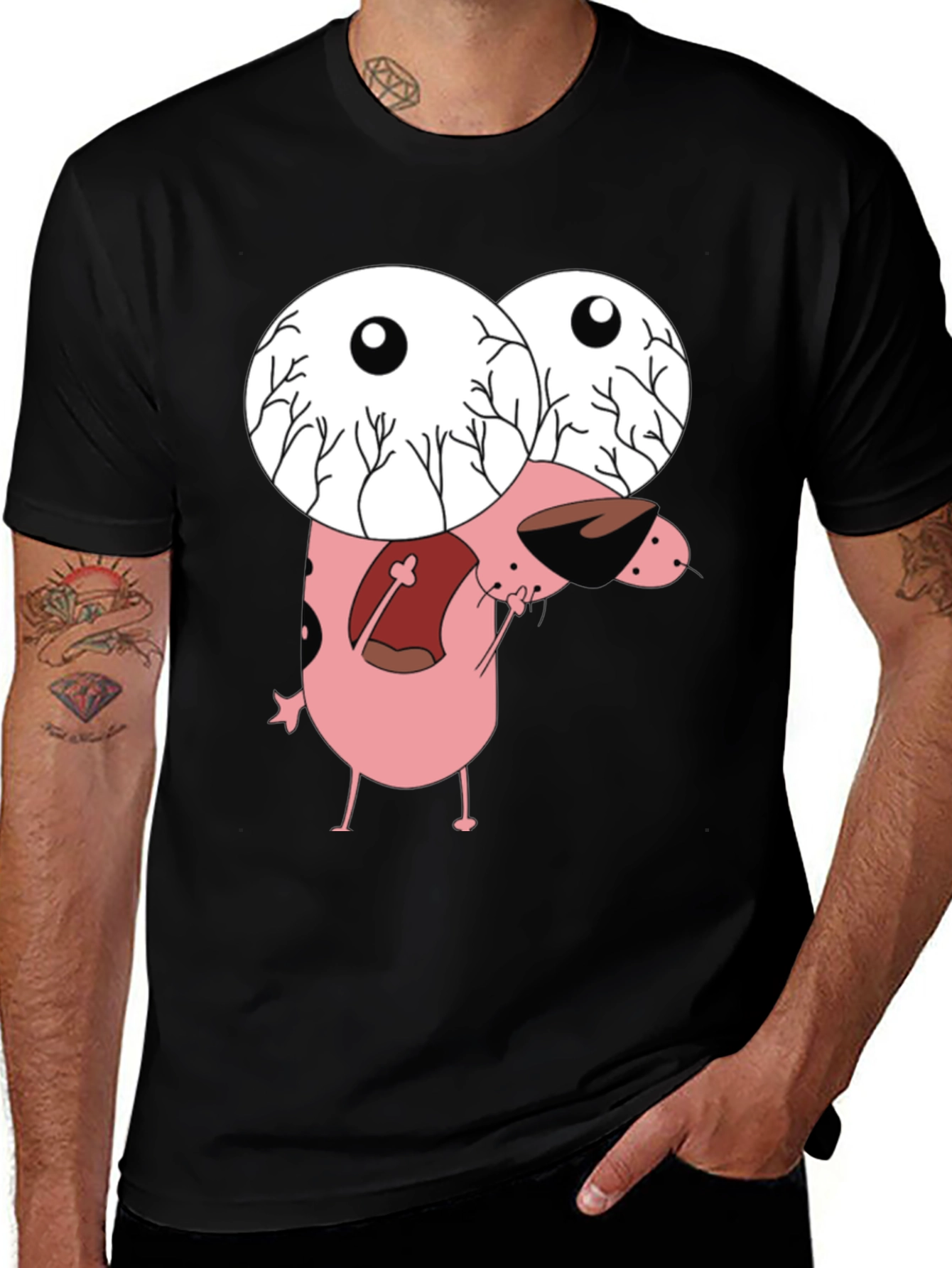 Courage the Cowardly Dog Graphic Tee - Black