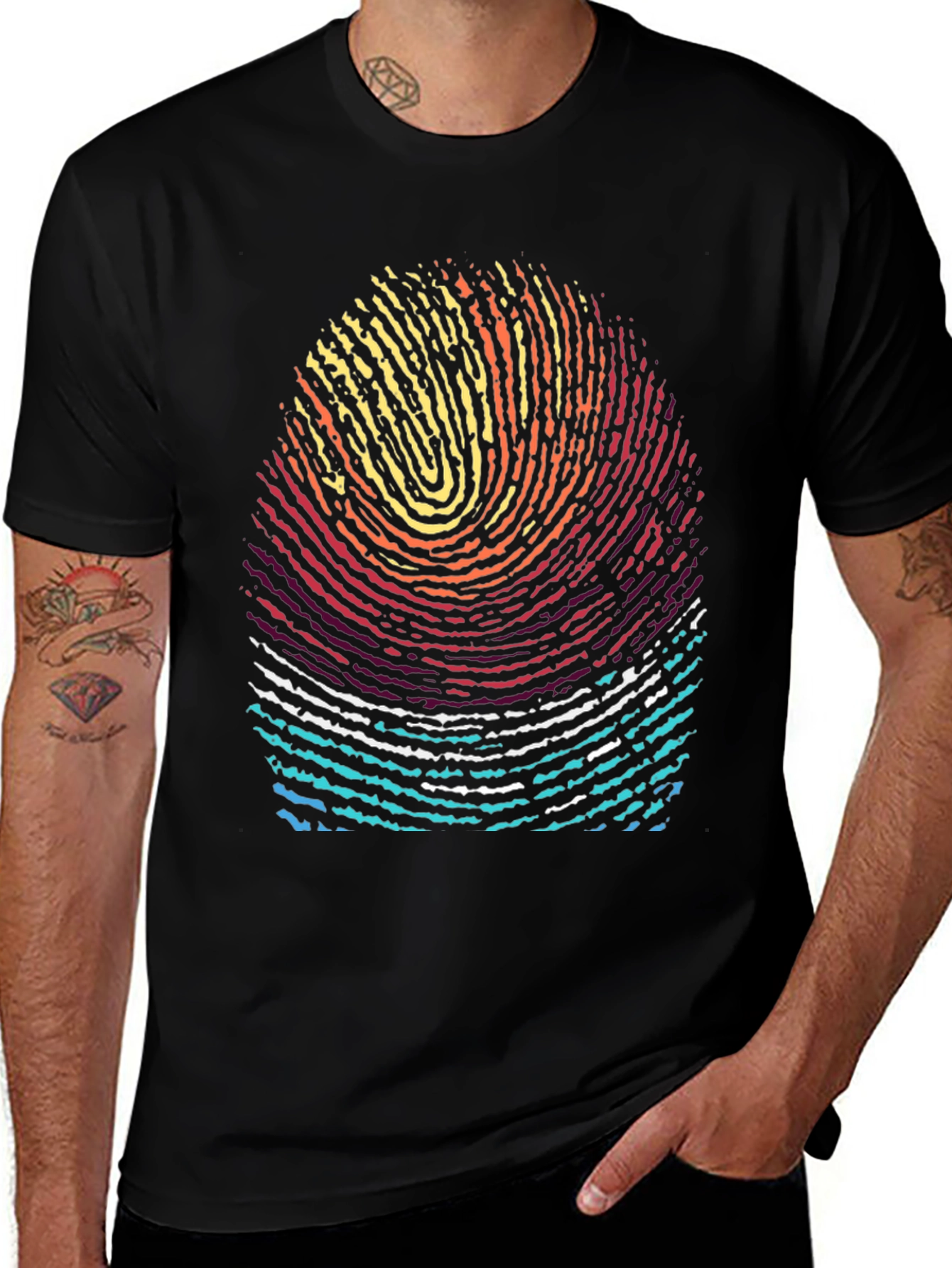Variant 28 of Fingerprint Design Tee - Unique Graphic Print