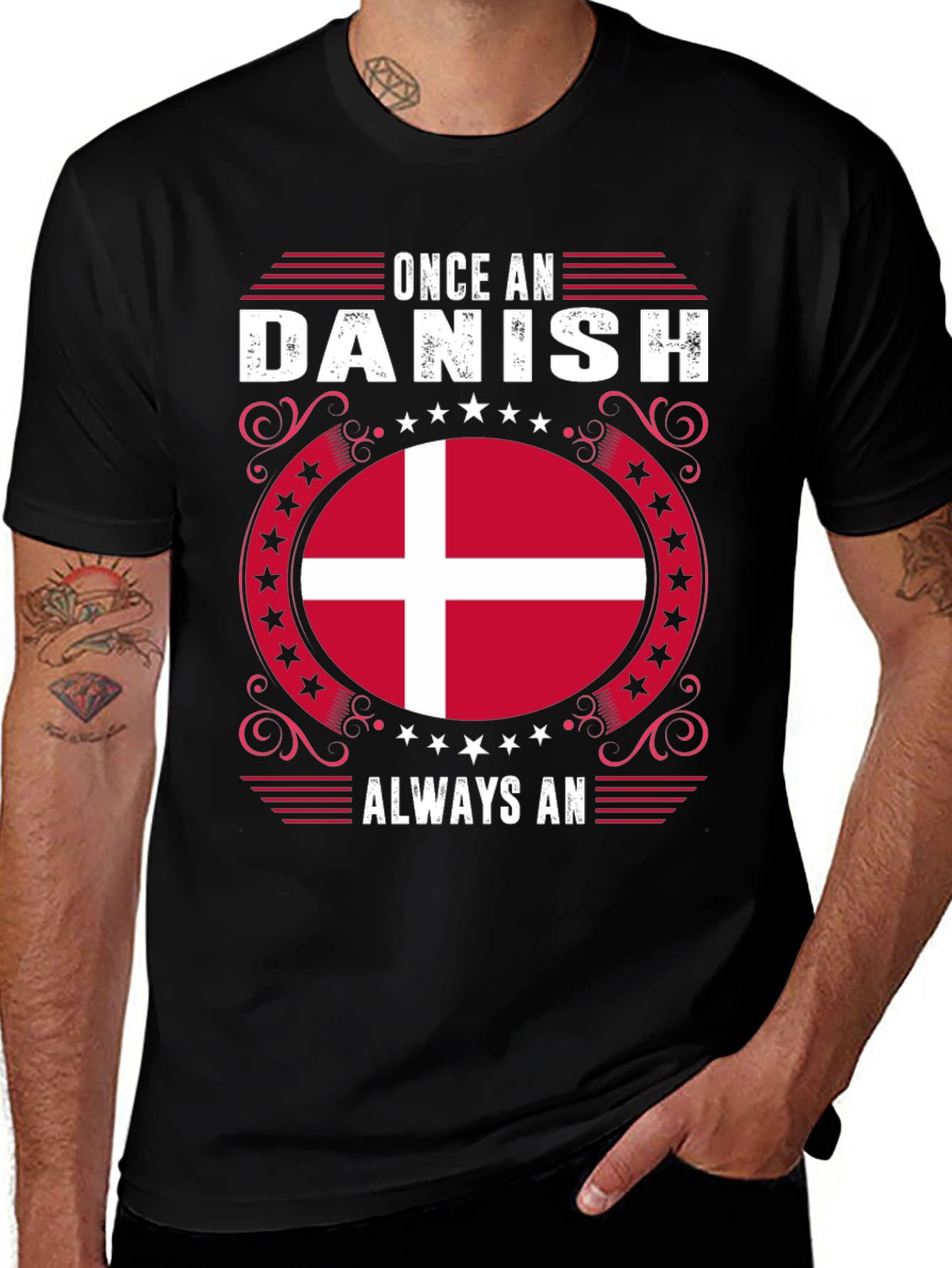 Once A Danish Always An Denmark Flag Graphic Tee