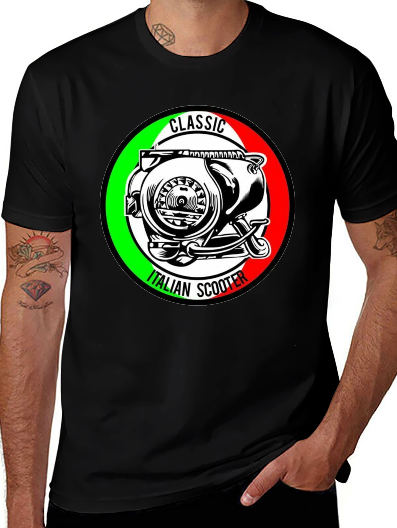 Variant 21 of Classic Italian Scooter T-Shirt - Black