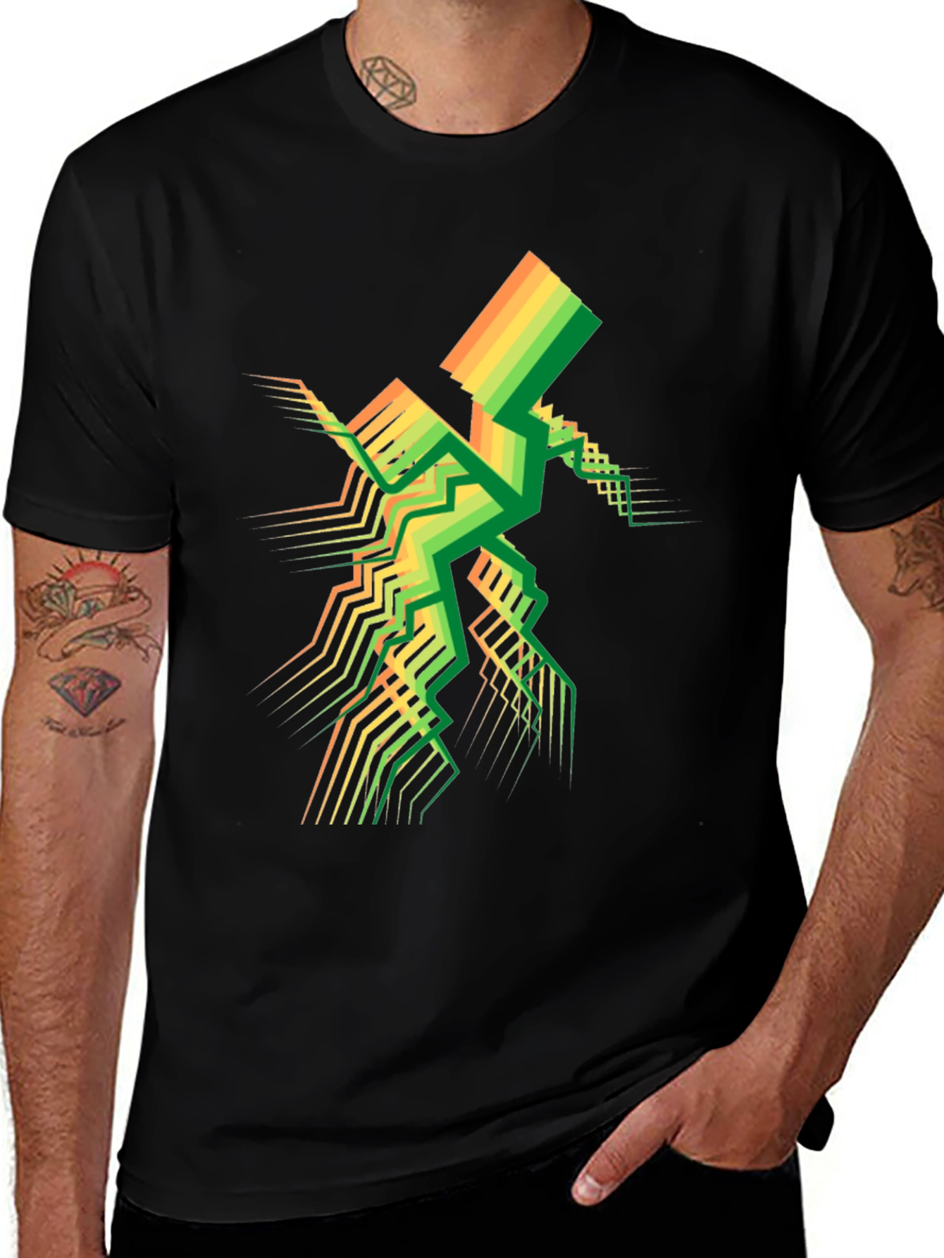 Variant 4 of Geometric Spectrum Tee - Modern Abstract Design