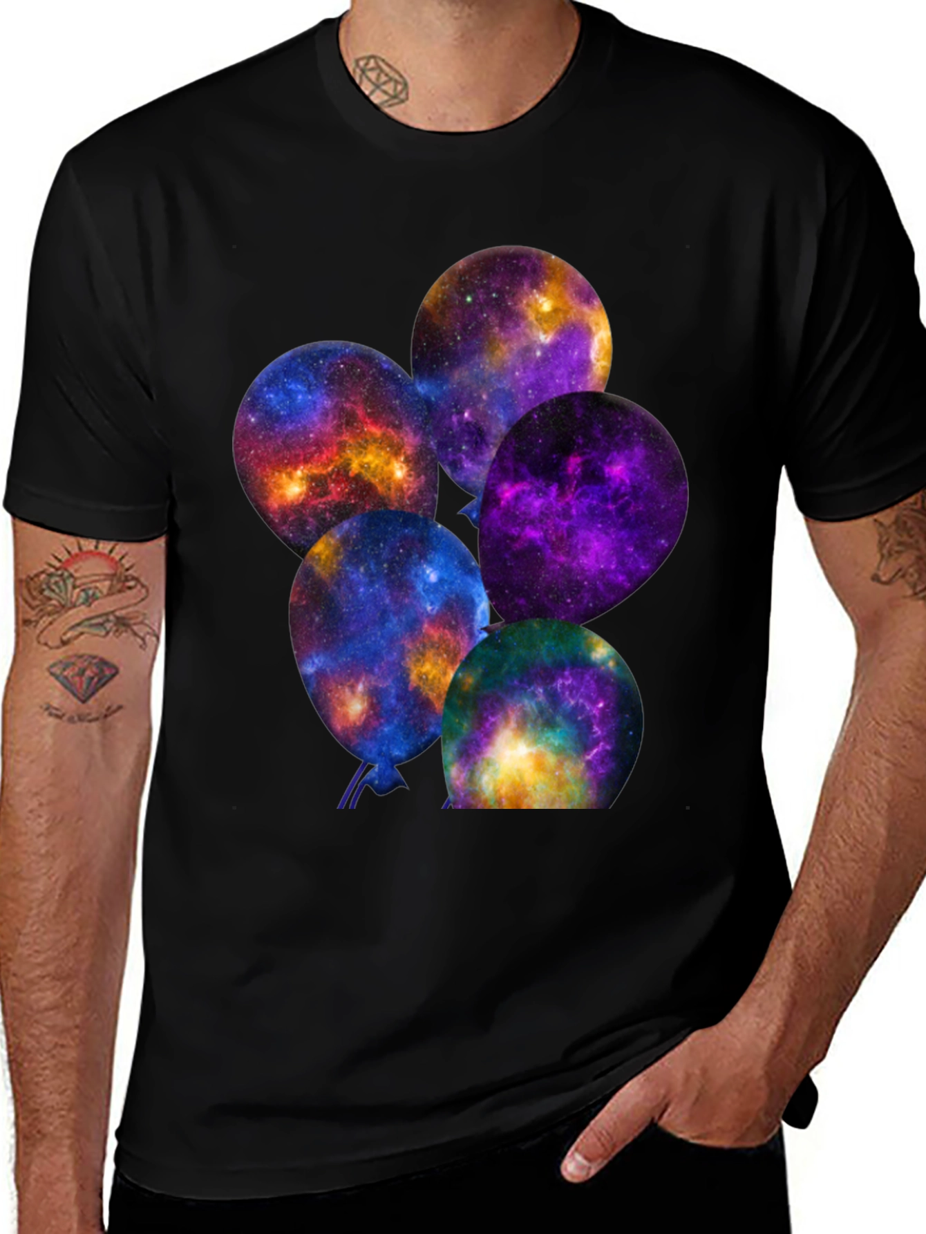 Variant 20 of Galaxy Balloons Graphic Tee - Cosmic Comfort