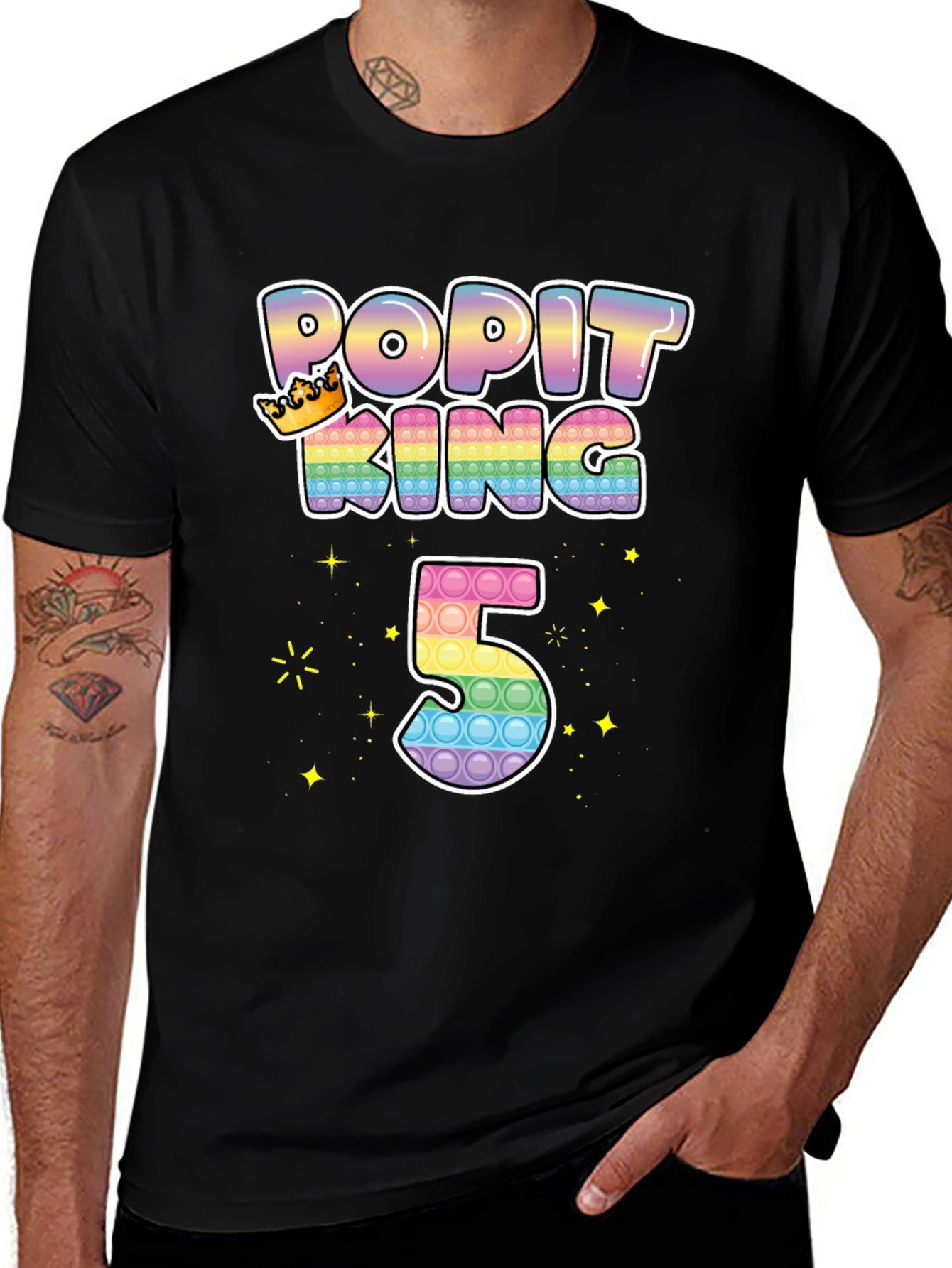 Variant 30 of Pop It King Birthday T-Shirt - Size 5