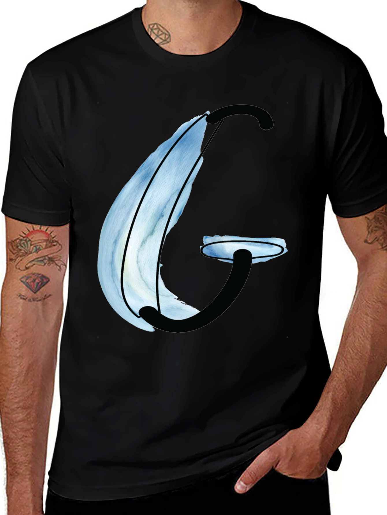 Variant 24 of Letter G Watercolor Graphic Tee - Trendy Casual Wear