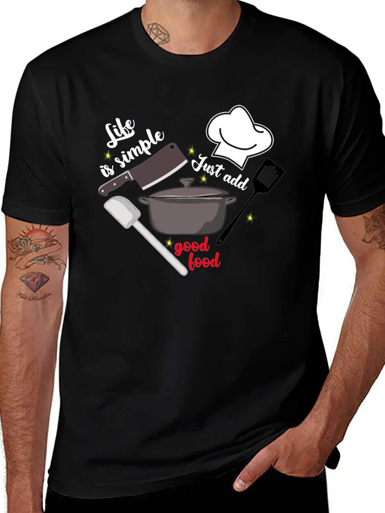 Variant 15 of Life Is Simple Just Add Good Food T-Shirt