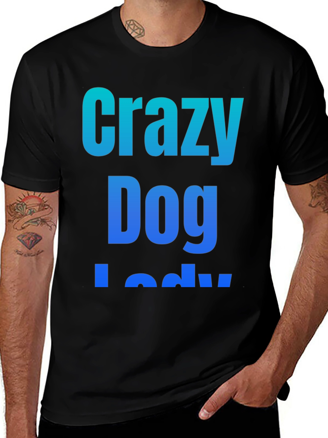 Variant 29 of Crazy Dog Lady Black Graphic T-Shirt