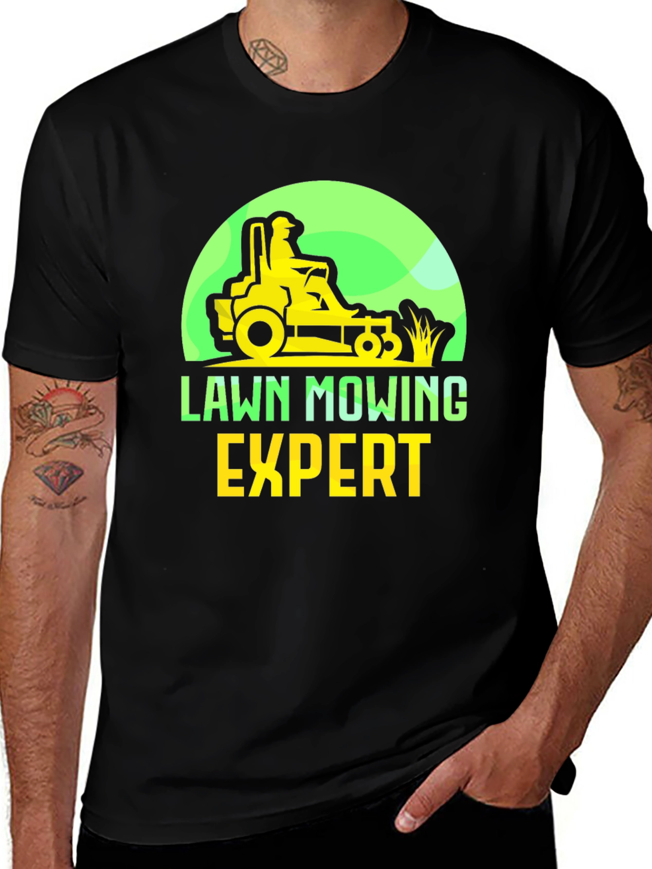 Lawn Mowing Expert T-Shirt - Ride-On Mower Graphic Tee