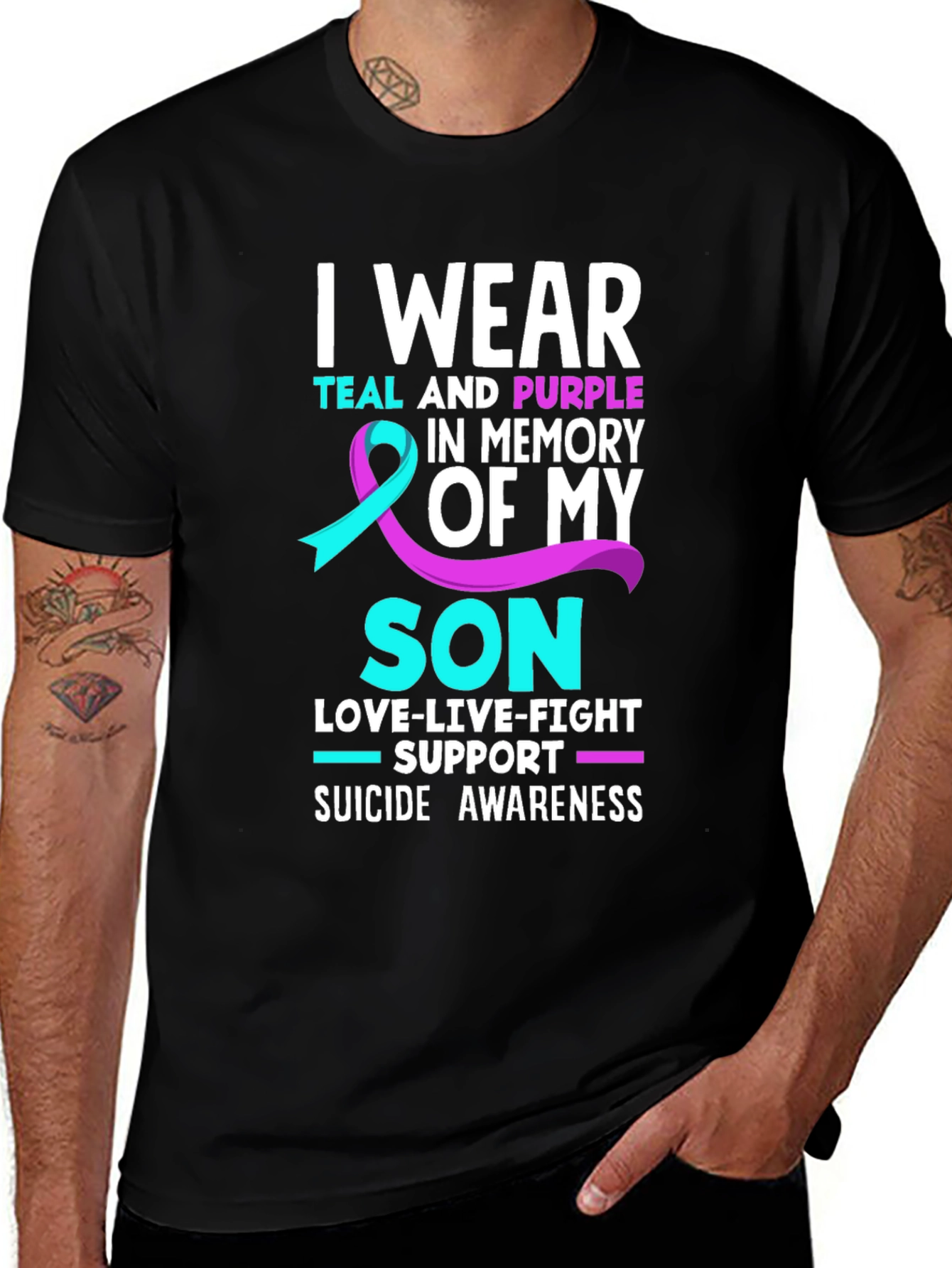 Variant 3 of Teal and Purple Suicide Awareness T-Shirt