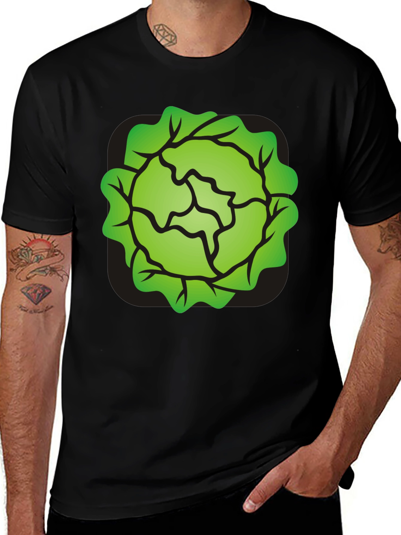 Variant 2 of Lettuce Graphic T-Shirt - Black